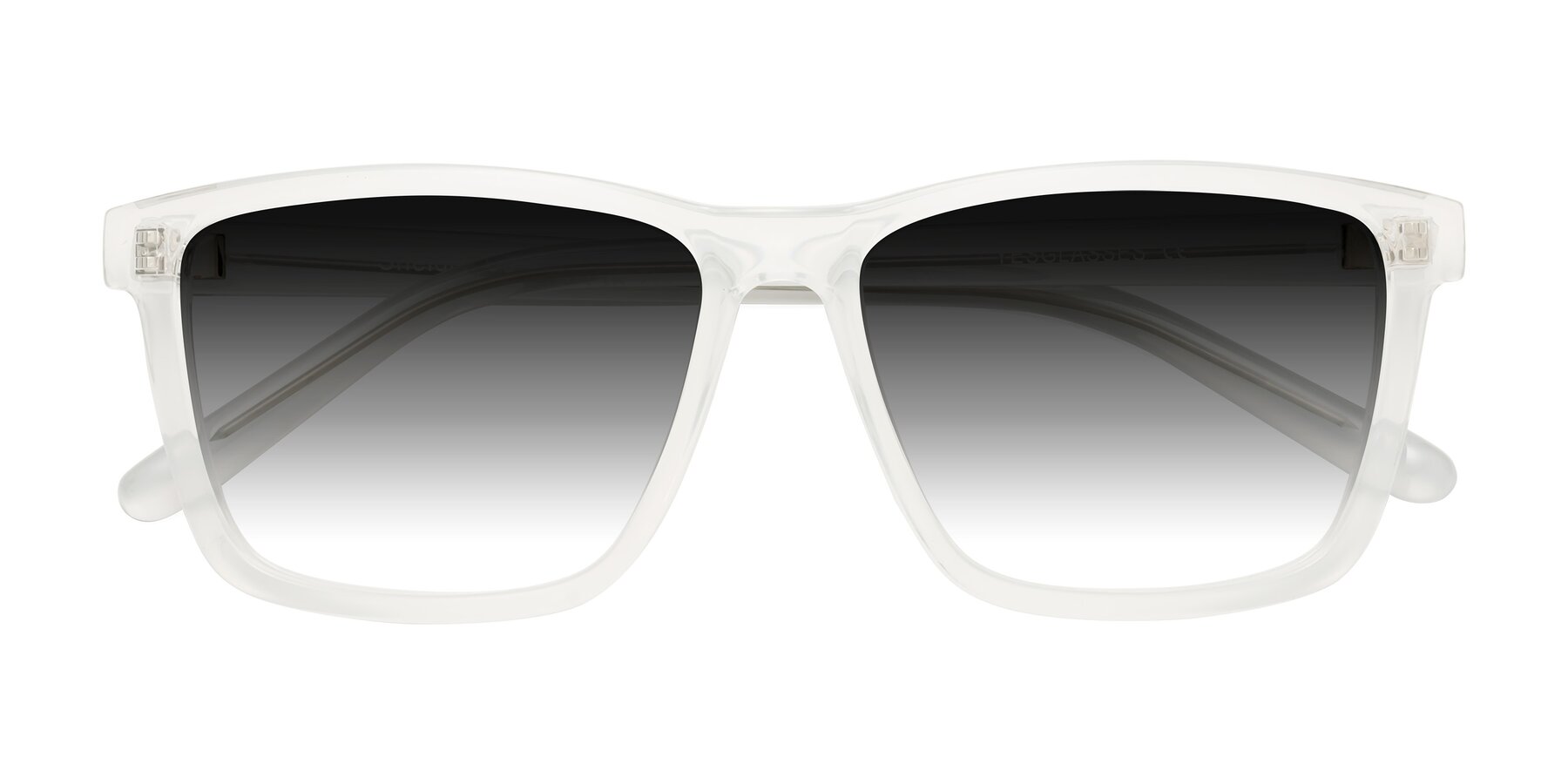 Folded Front of Sheldon in Translucent White with Gray Gradient Lenses