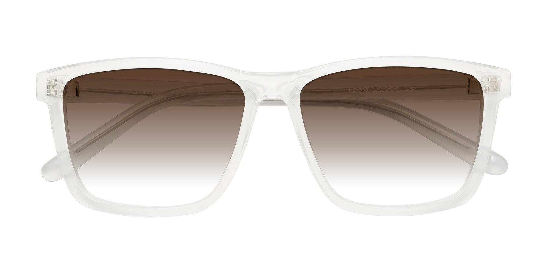 Folded Front of Sheldon in Translucent White with Brown Gradient Lenses