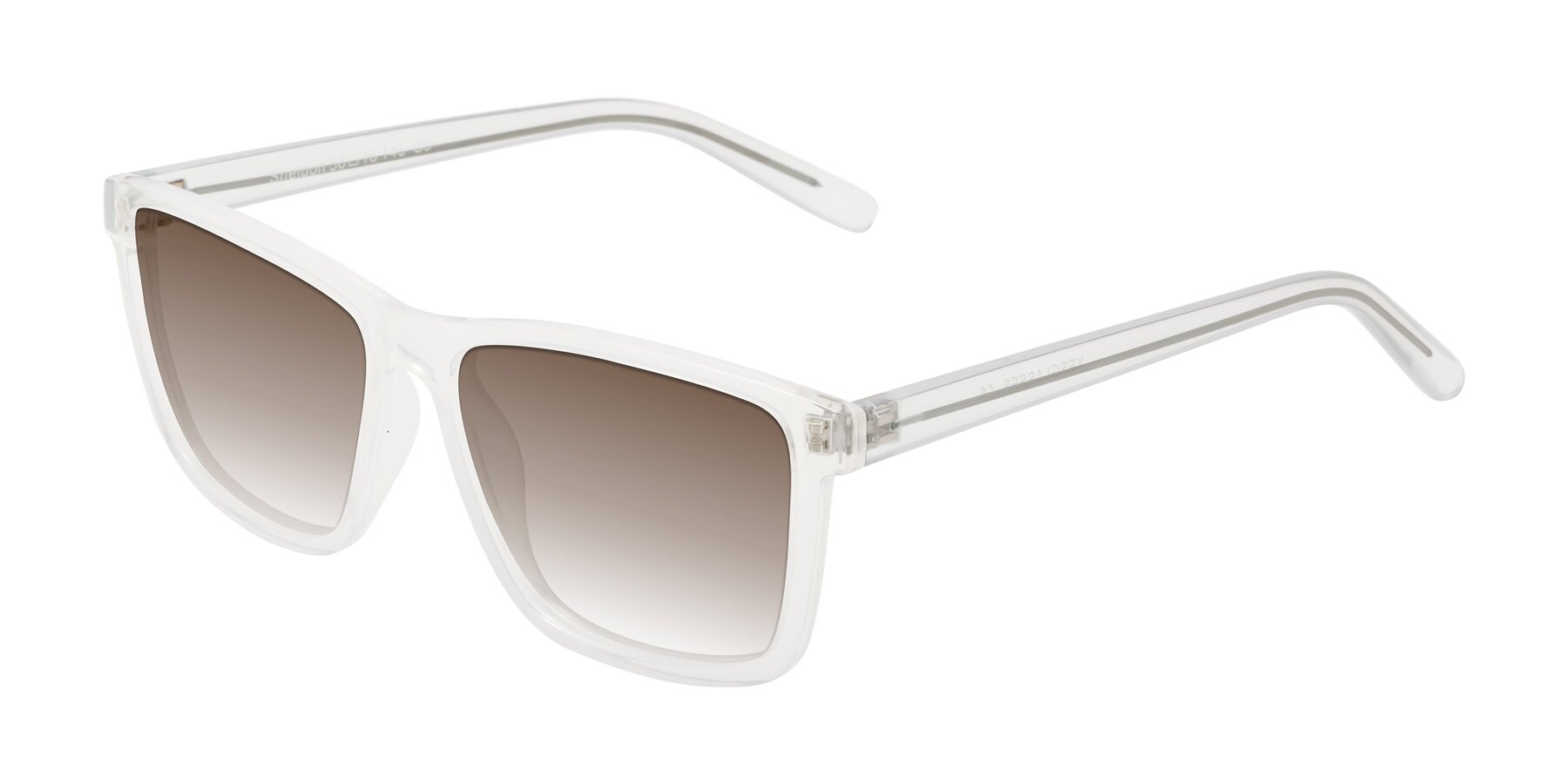 Angle of Sheldon in Translucent White with Brown Gradient Lenses