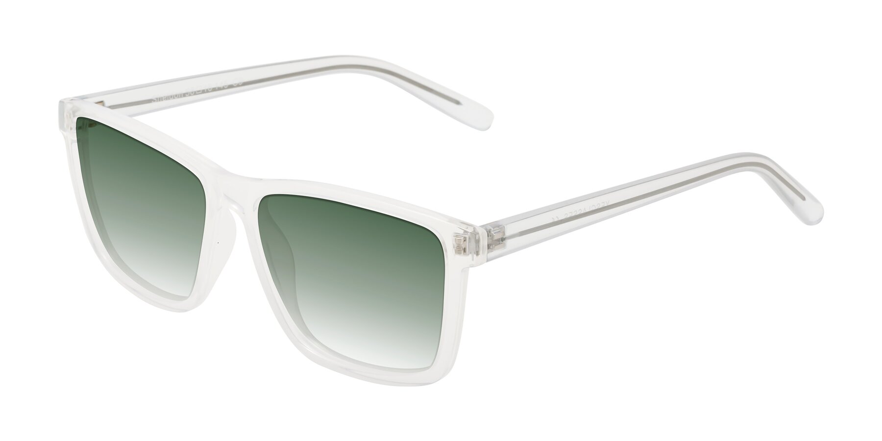 Angle of Sheldon in Translucent White with Green Gradient Lenses