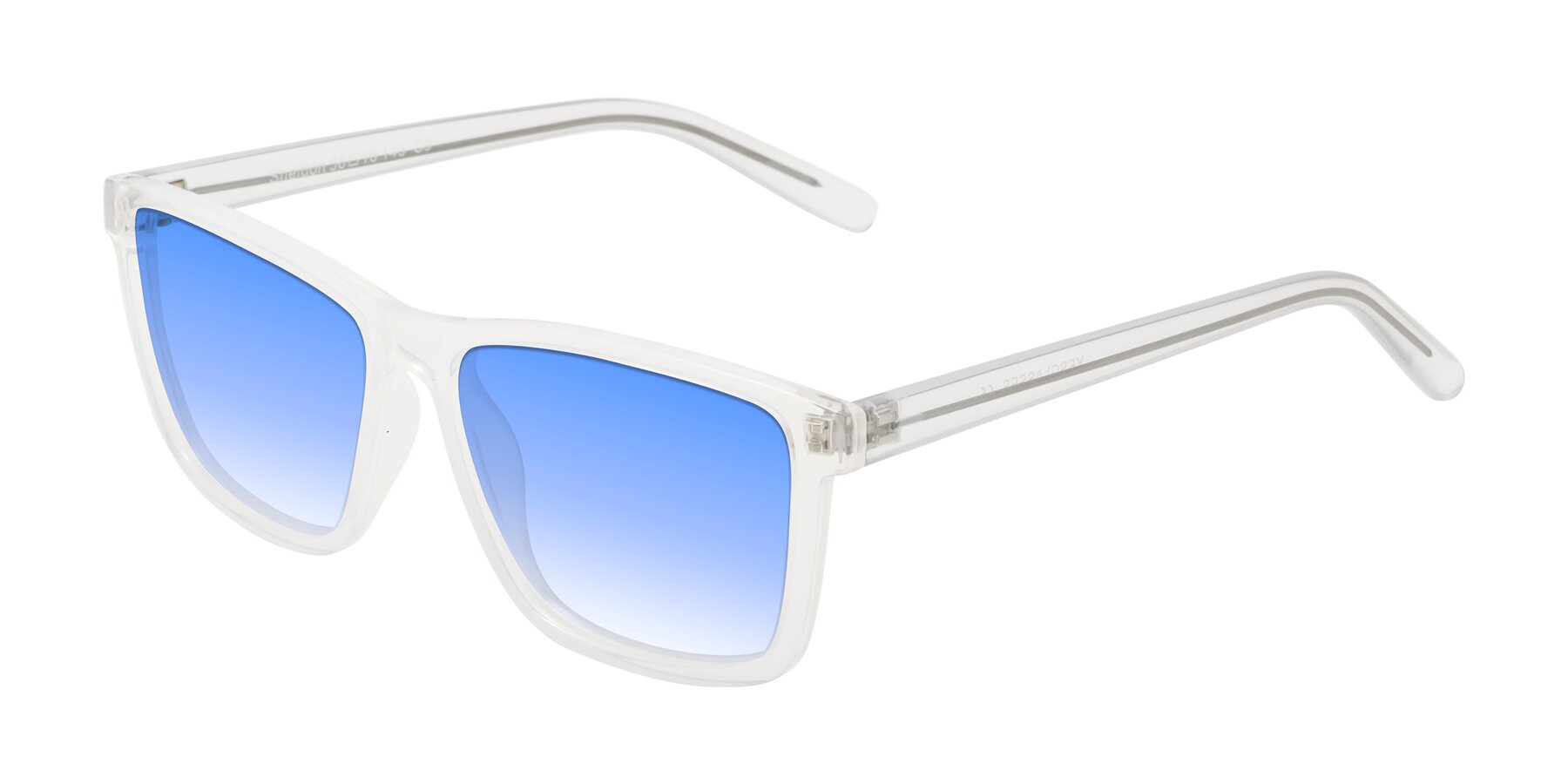 Angle of Sheldon in Translucent White with Blue Gradient Lenses