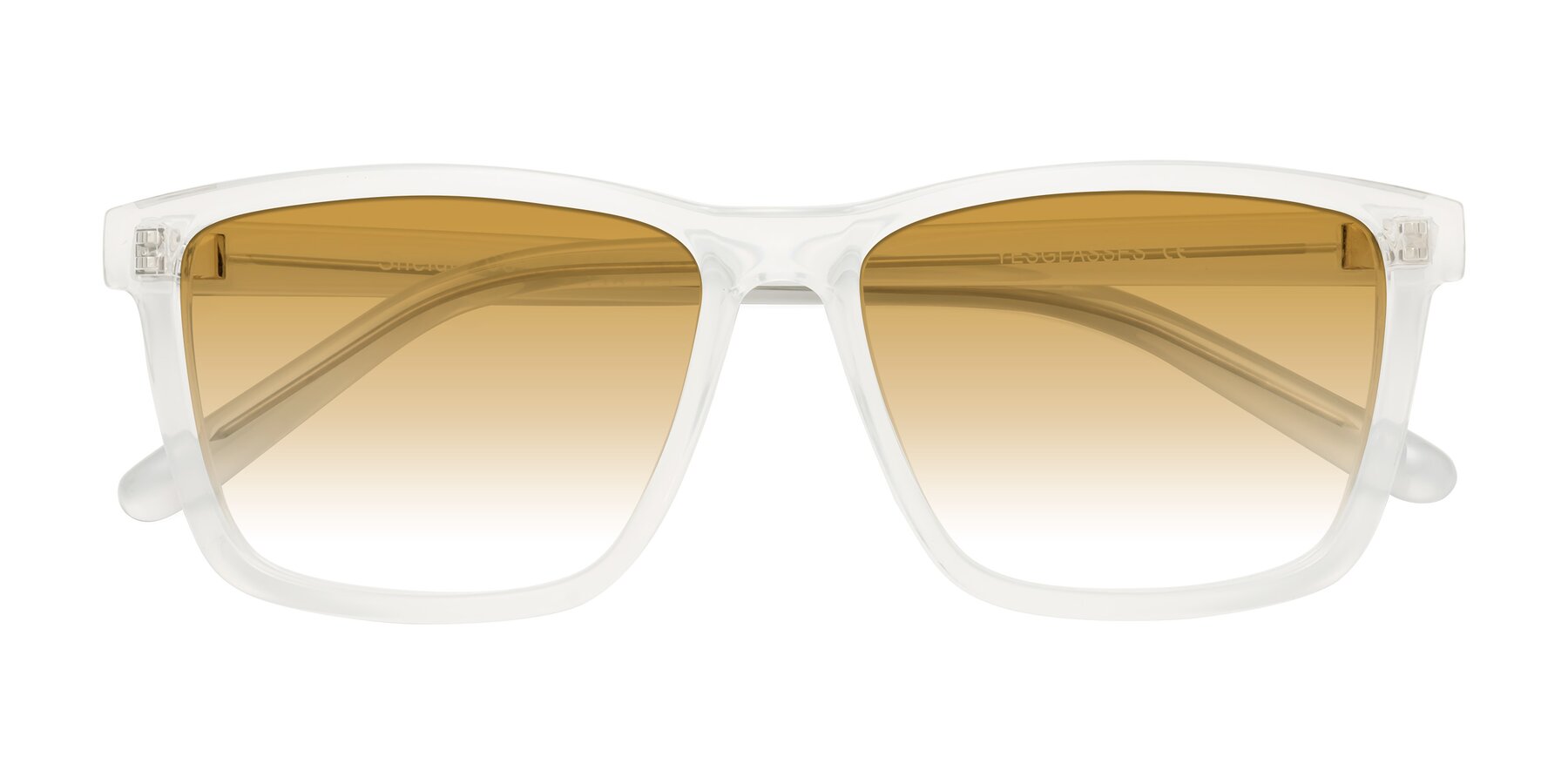 Folded Front of Sheldon in Translucent White with Champagne Gradient Lenses