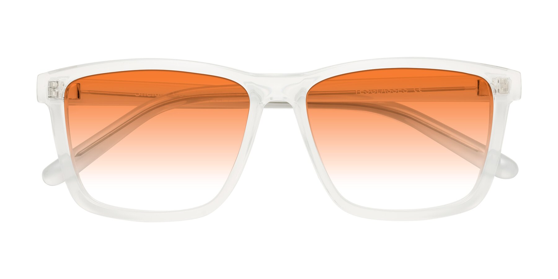 Folded Front of Sheldon in Translucent White with Orange Gradient Lenses