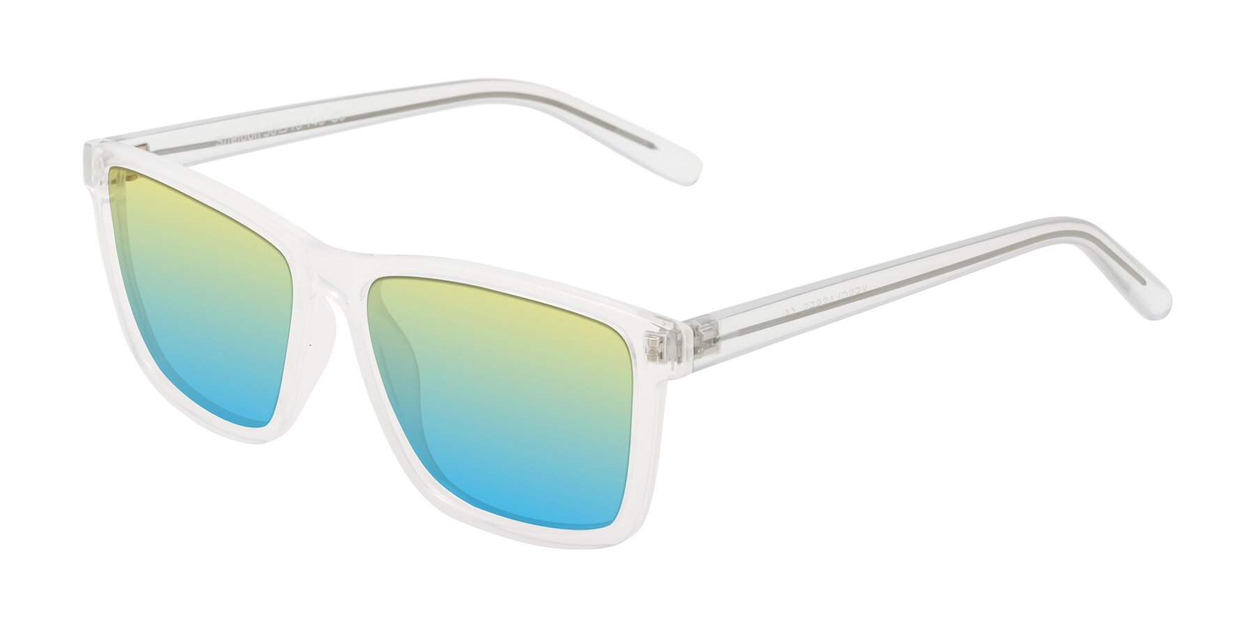 Angle of Sheldon in Translucent White with Yellow / Blue Gradient Lenses