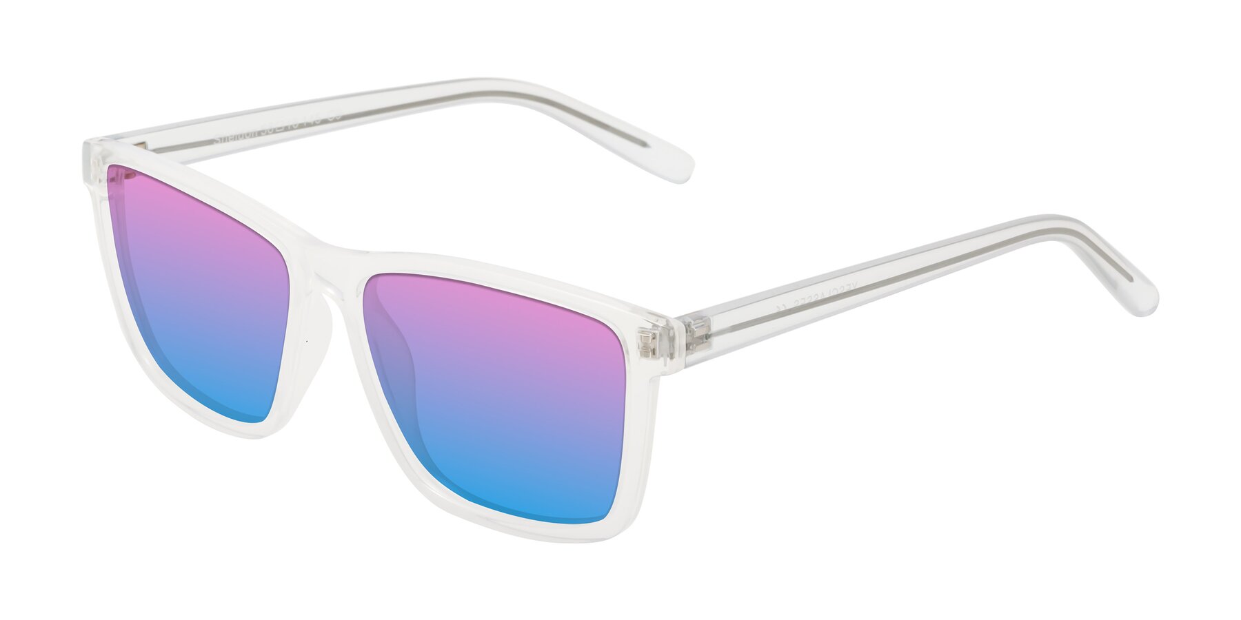 Angle of Sheldon in Translucent White with Pink / Blue Gradient Lenses