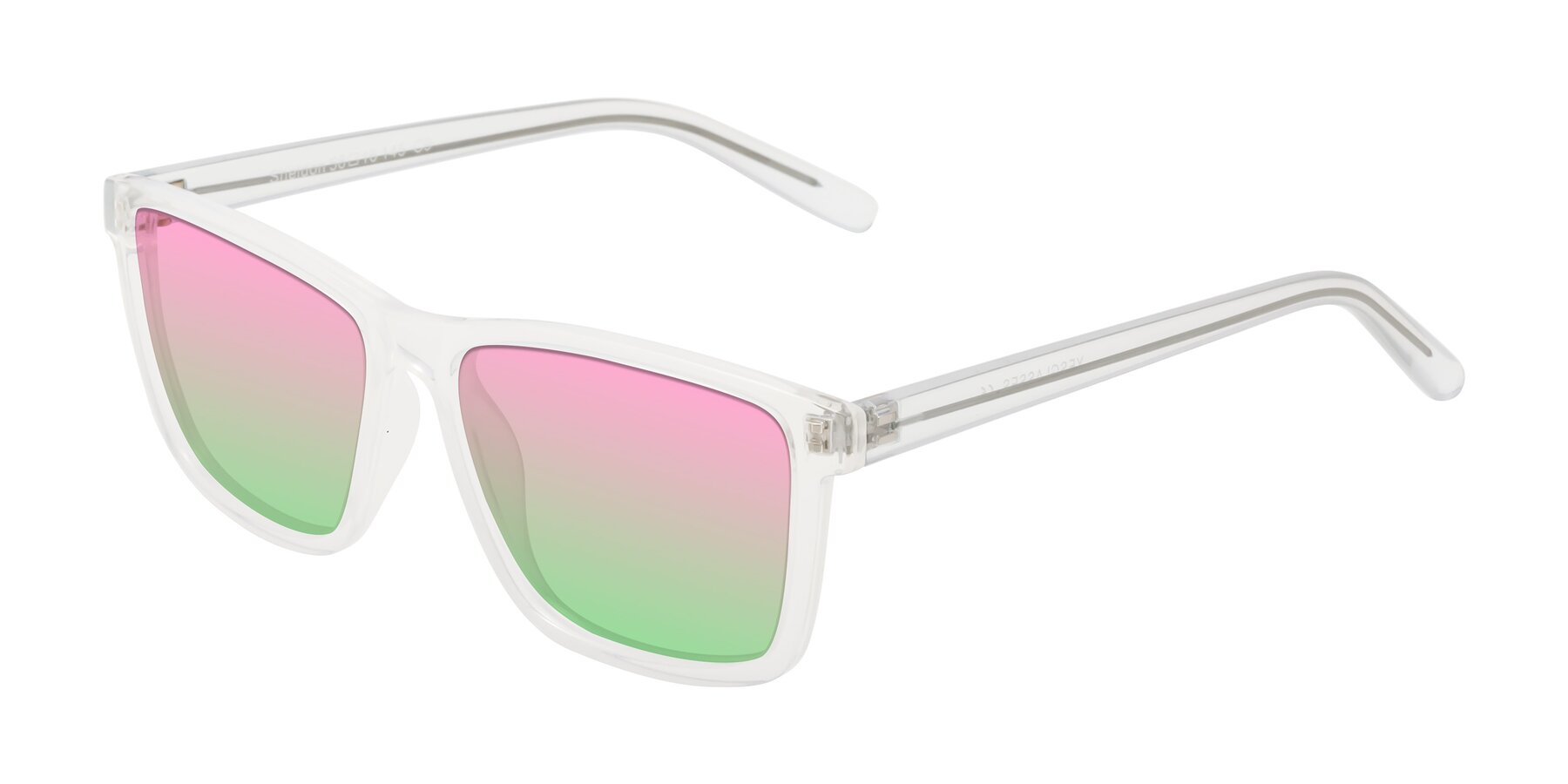 Angle of Sheldon in Translucent White with Pink / Green Gradient Lenses