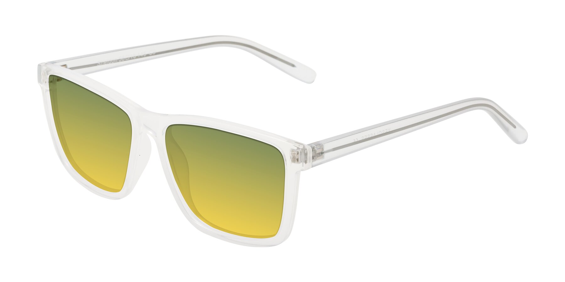 Angle of Sheldon in Translucent White with Green / Yellow Gradient Lenses