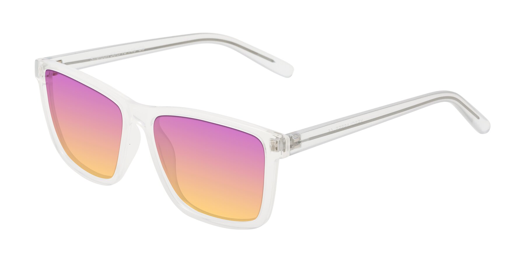 Angle of Sheldon in Translucent White with Purple / Yellow Gradient Lenses