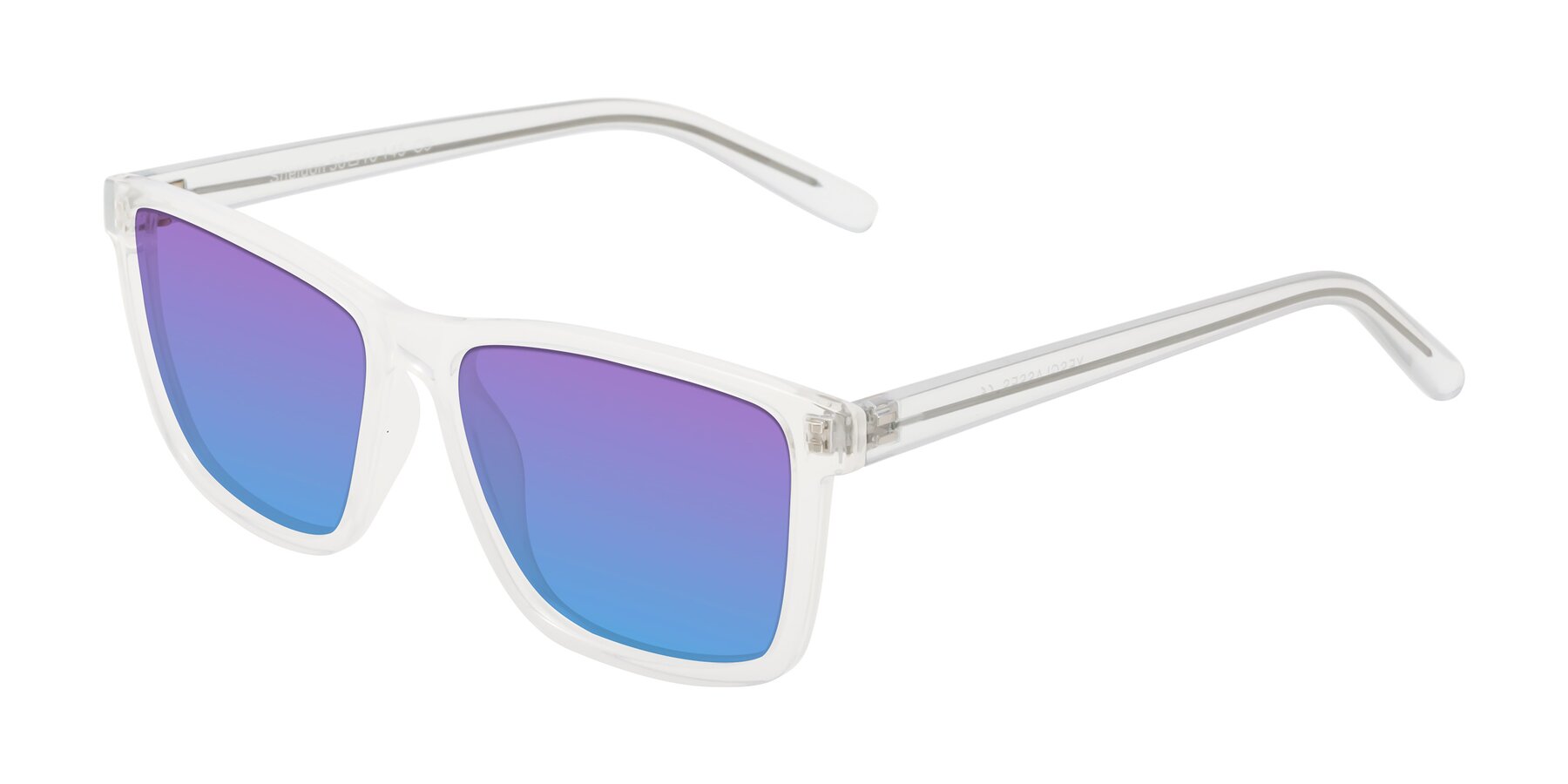 Angle of Sheldon in Translucent White with Purple / Blue Gradient Lenses