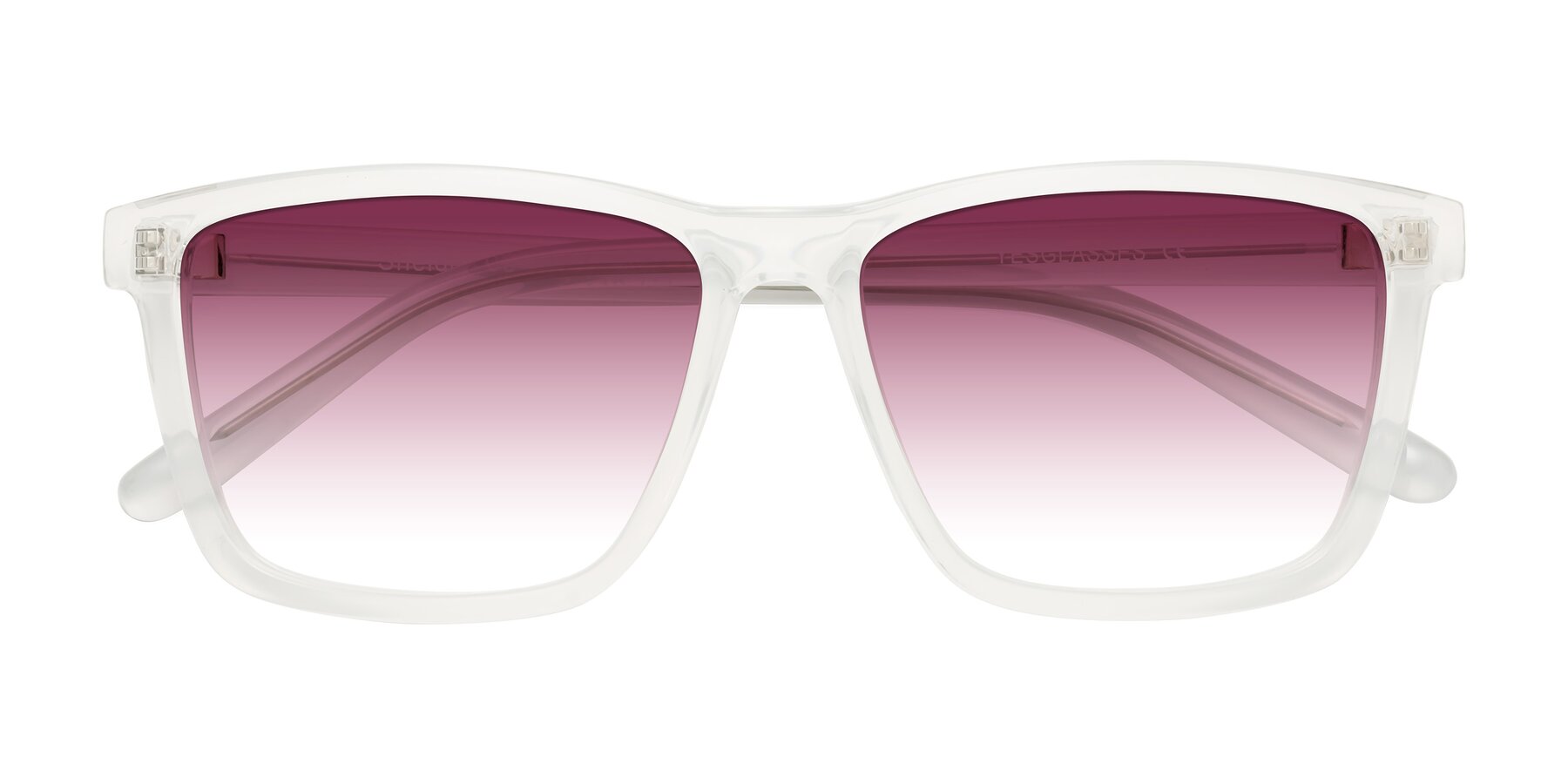 Folded Front of Sheldon in Translucent White with Wine Gradient Lenses