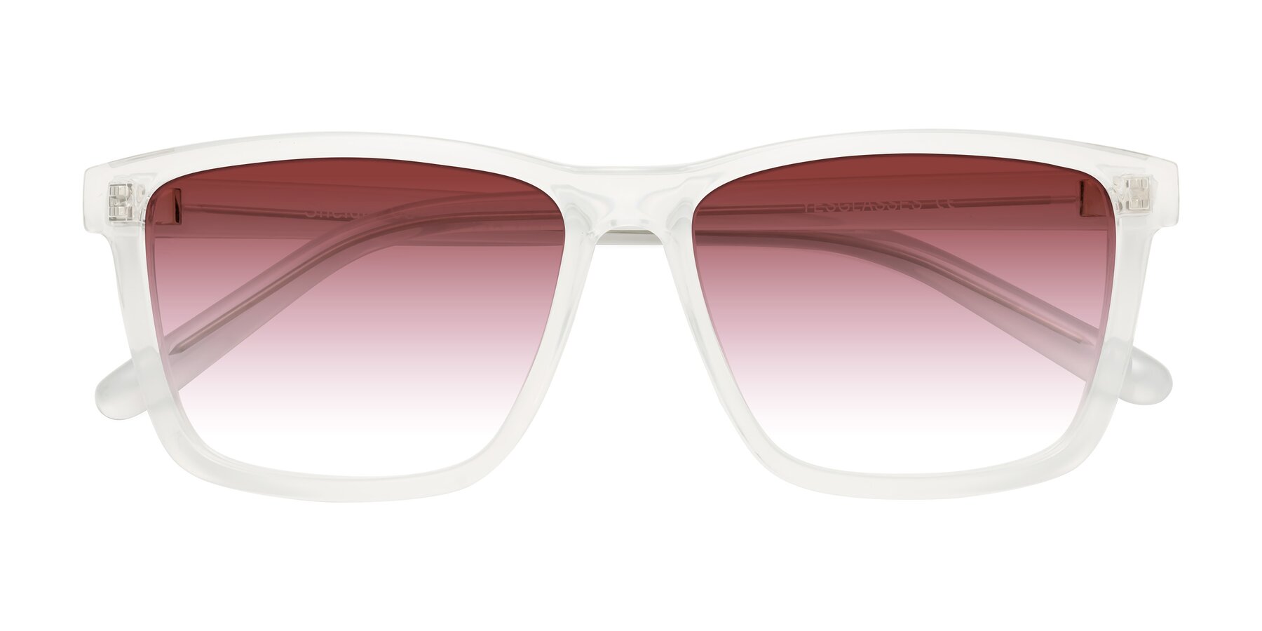 Folded Front of Sheldon in Translucent White with Garnet Gradient Lenses