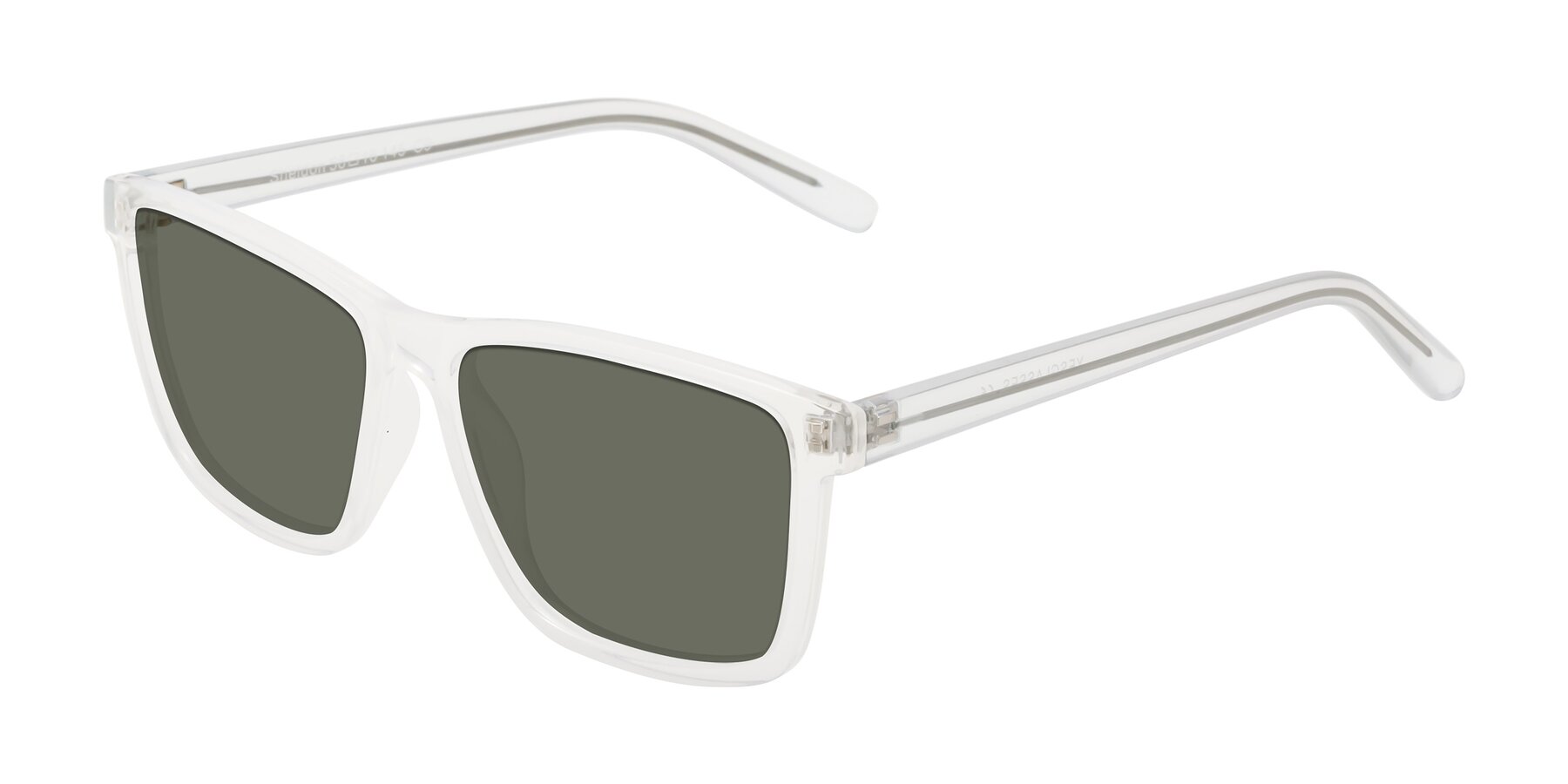 Angle of Sheldon in Translucent White with Gray Polarized Lenses