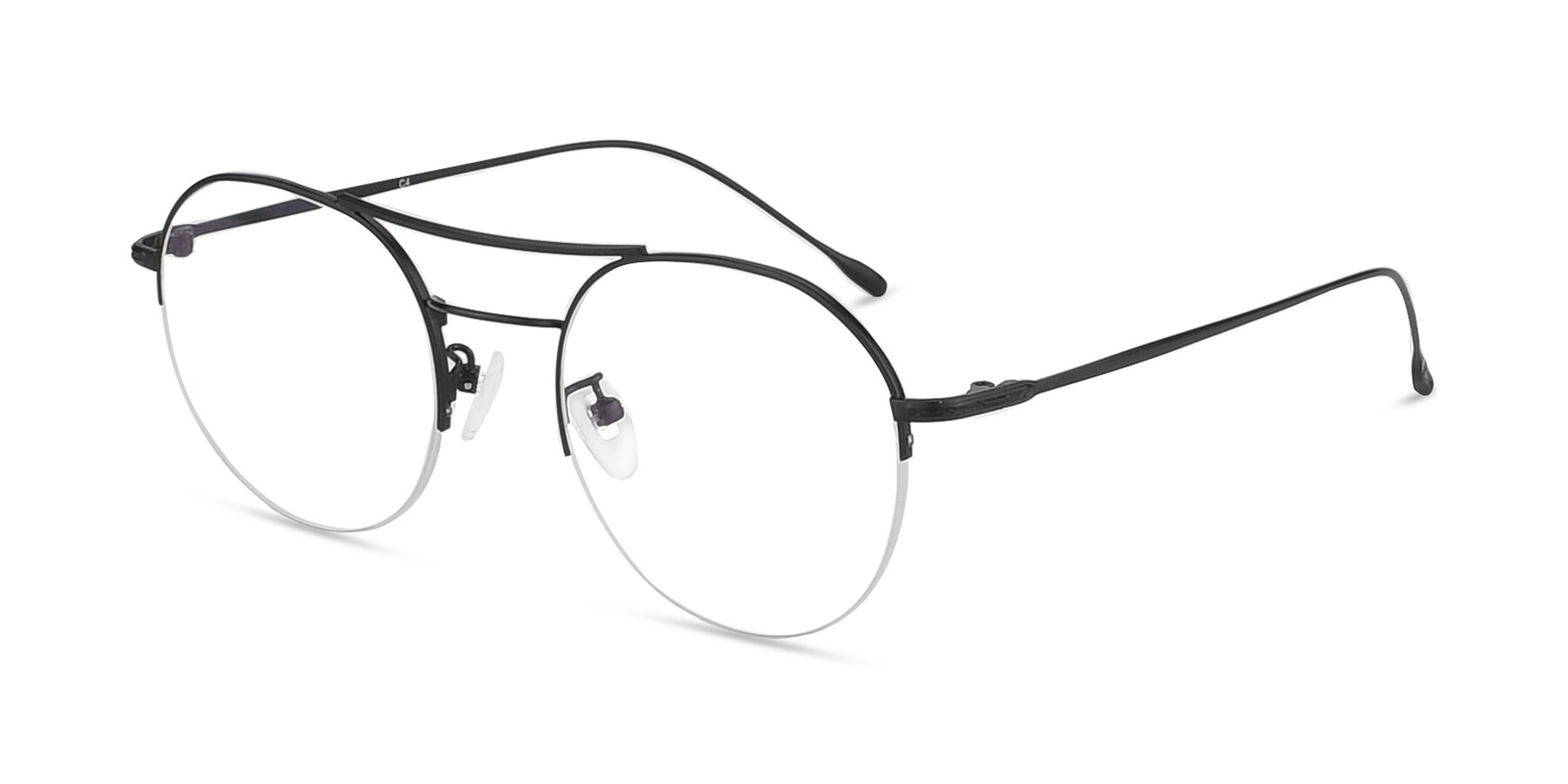 Angle of ST105 in Black with Clear Reading Eyeglass Lenses