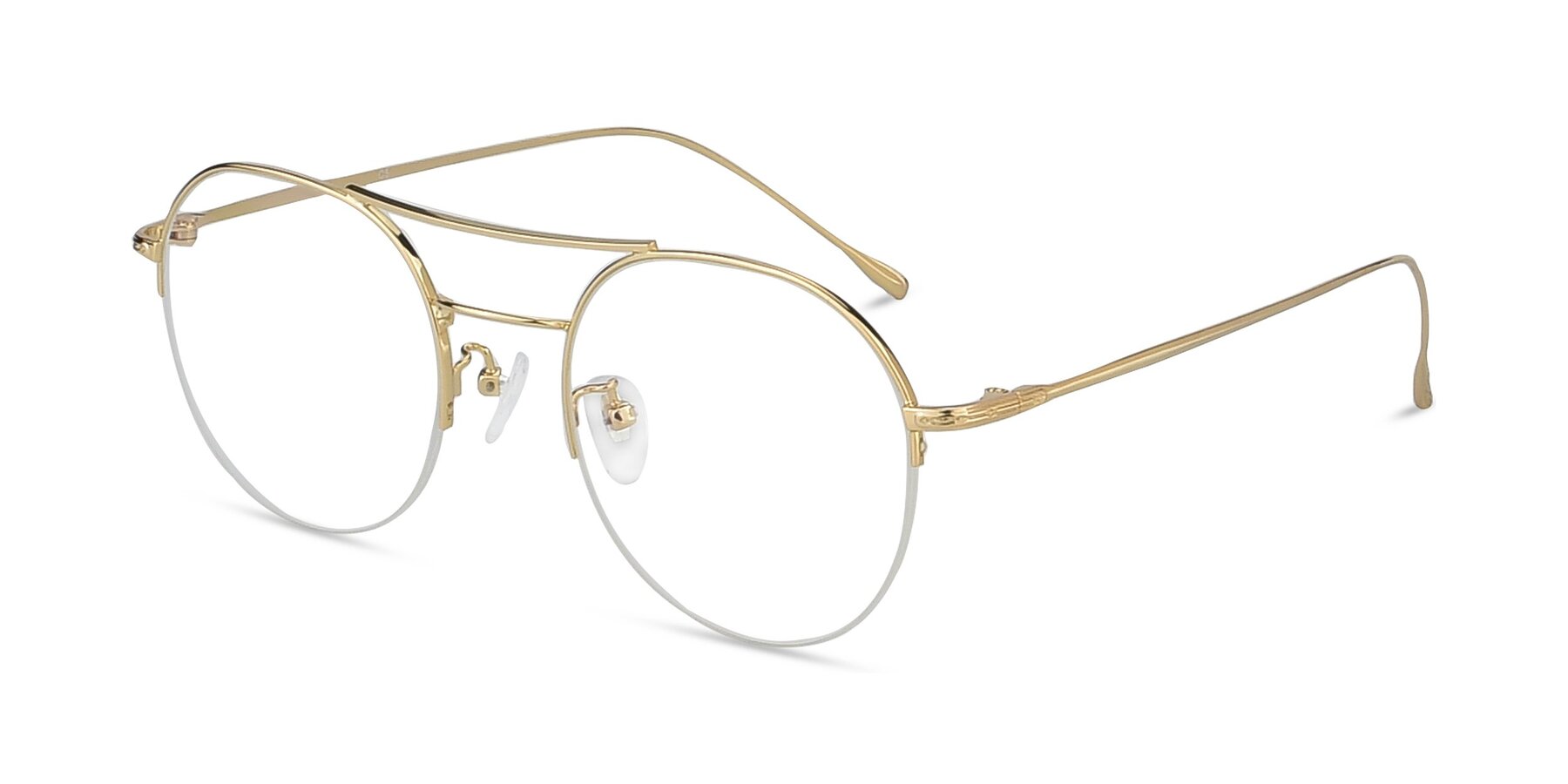 Angle of ST105 in Gold with Clear Reading Eyeglass Lenses