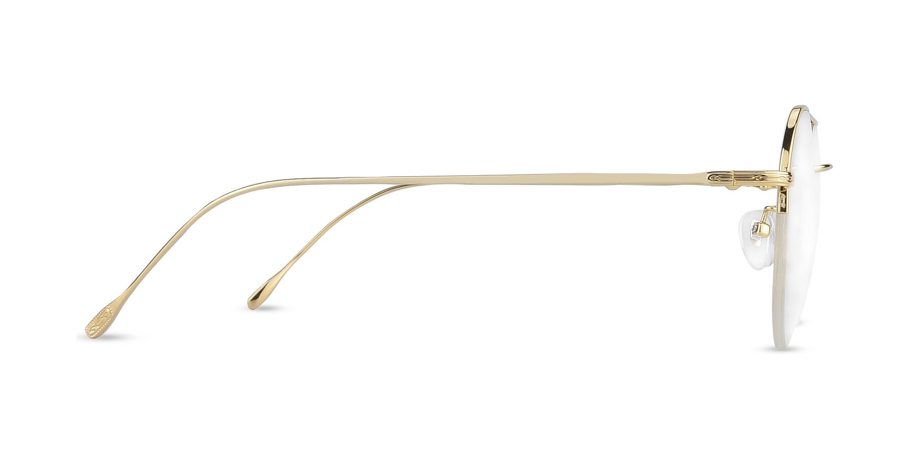 Side of ST105 in Gold with Clear Eyeglass Lenses