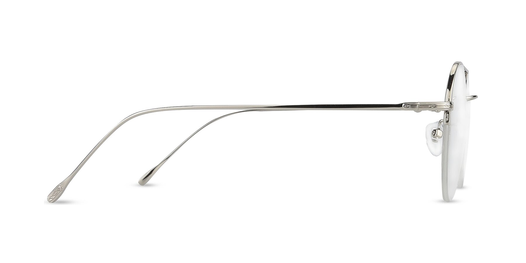Side of ST105 in Silver with Clear Reading Eyeglass Lenses