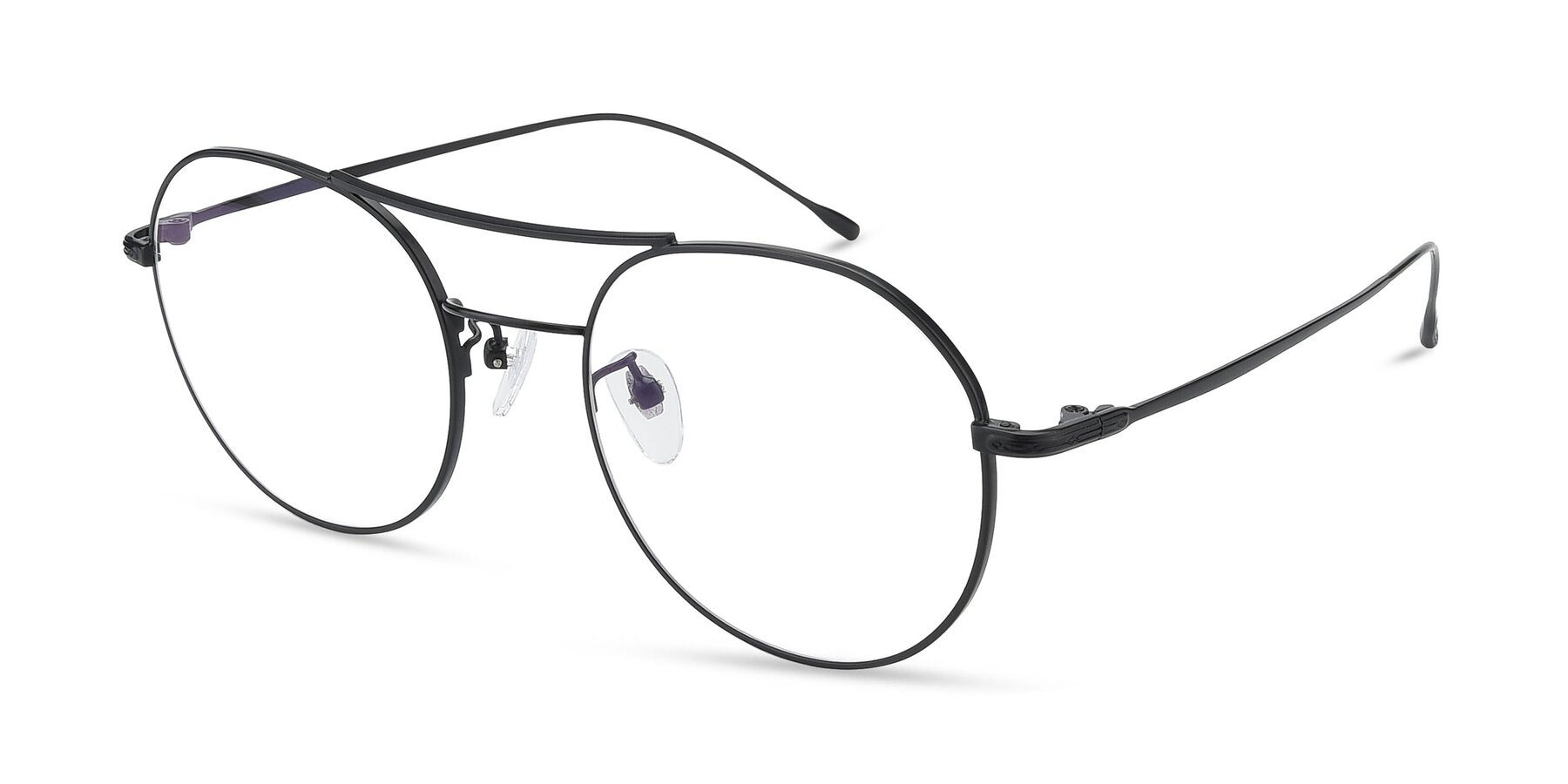 Angle of DSR106 in Black with Clear Reading Eyeglass Lenses
