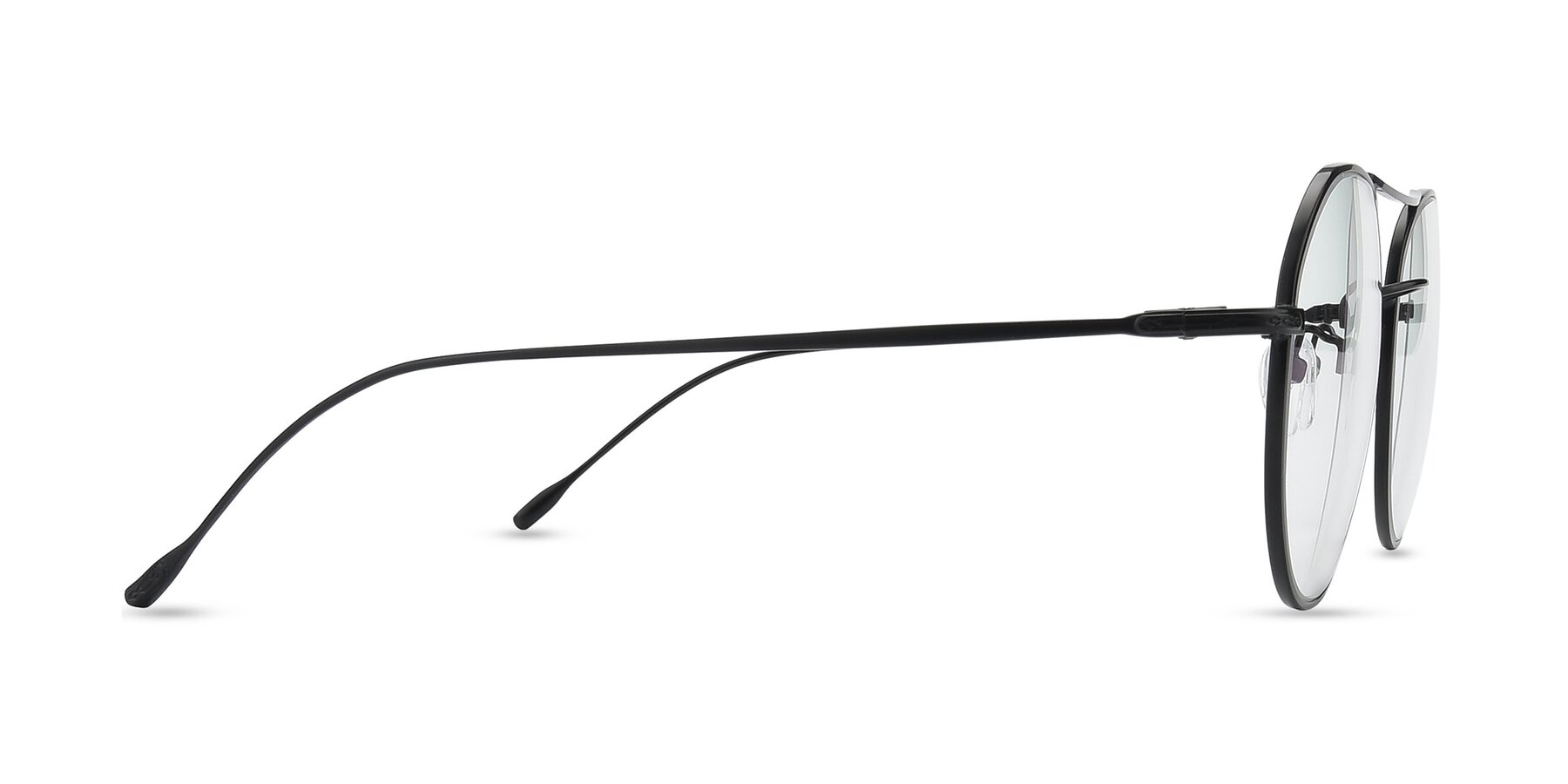 Side of DSR106 in Black with Clear Reading Eyeglass Lenses