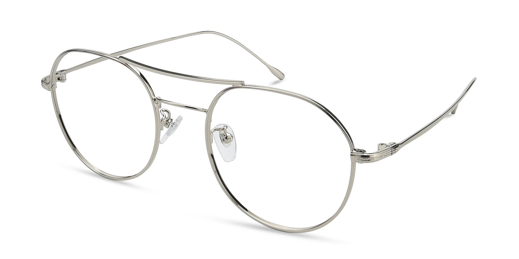 Angle of DSR106 in Silver with Clear Reading Eyeglass Lenses