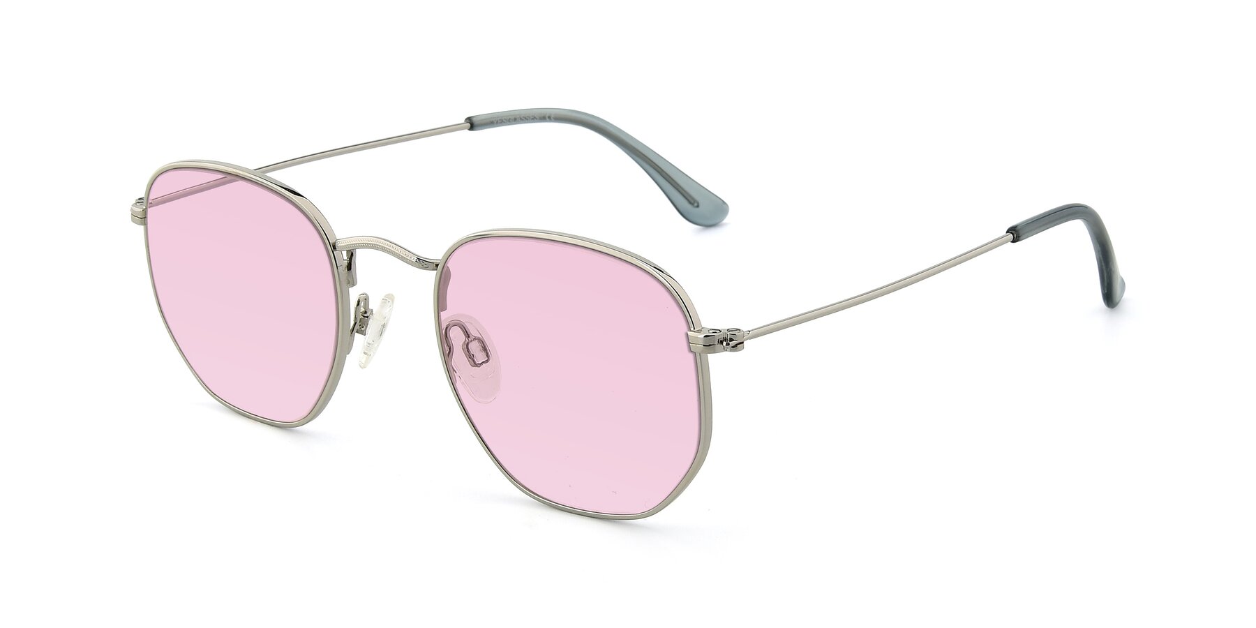 Angle of SSR1943 in Silver with Light Pink Tinted Lenses