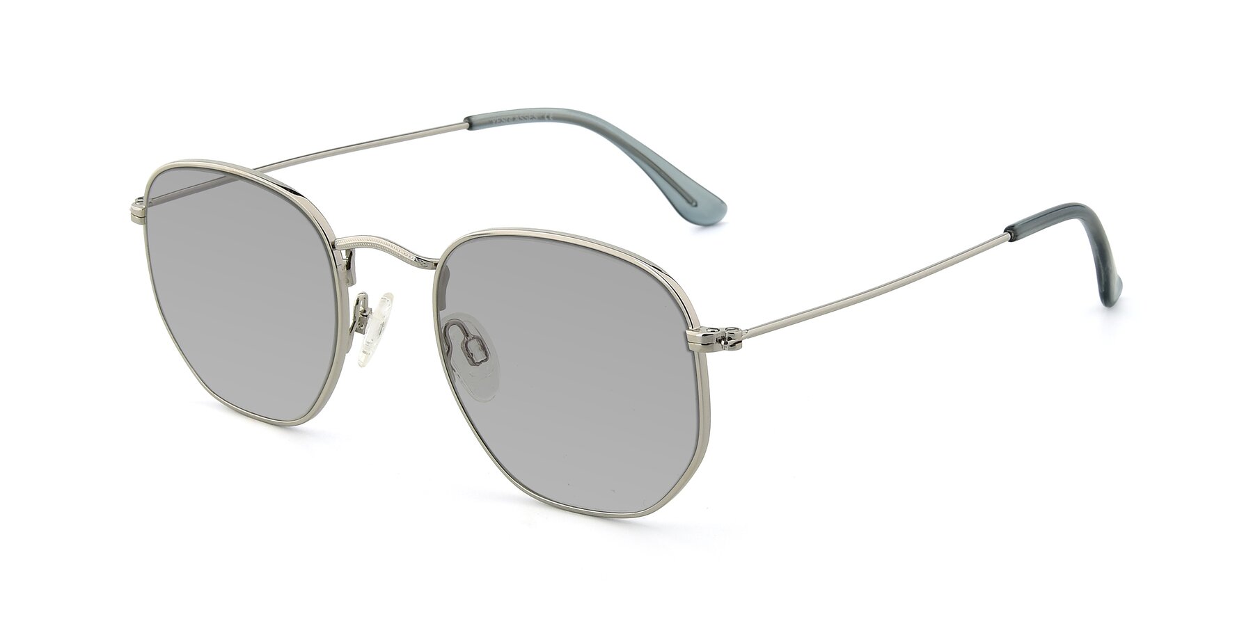 Angle of SSR1943 in Silver with Light Gray Tinted Lenses