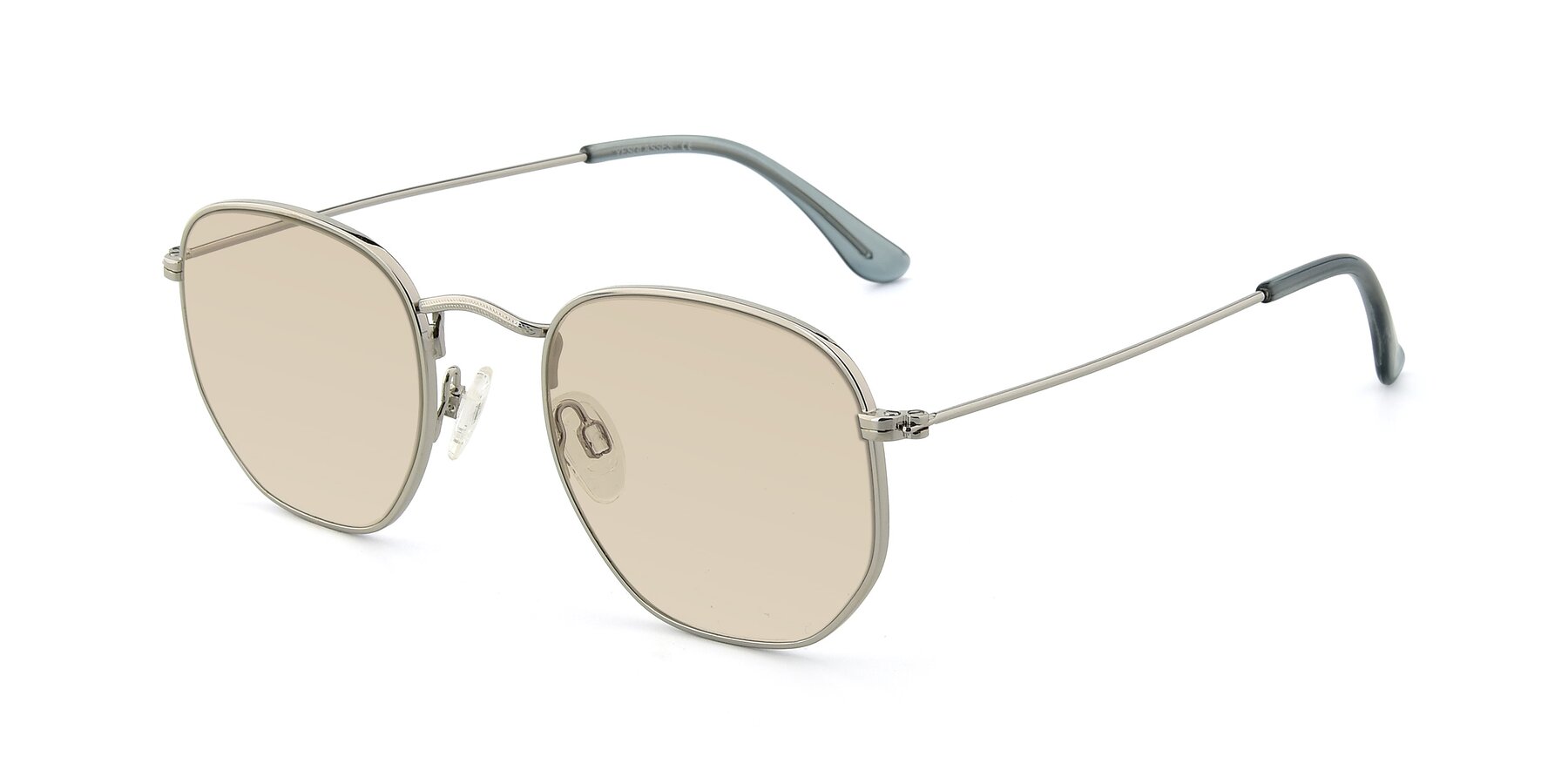 Angle of SSR1943 in Silver with Light Brown Tinted Lenses