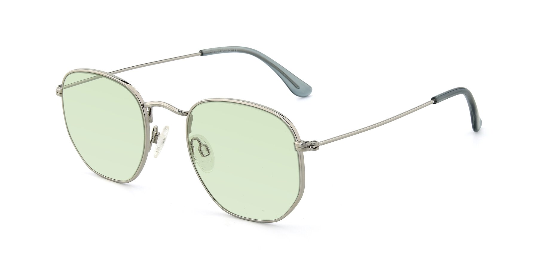 Angle of SSR1943 in Silver with Light Green Tinted Lenses