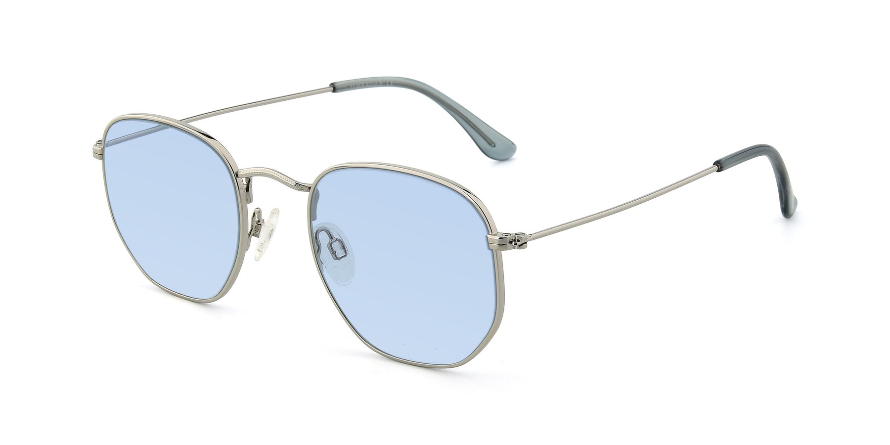 Angle of SSR1943 in Silver with Light Blue Tinted Lenses