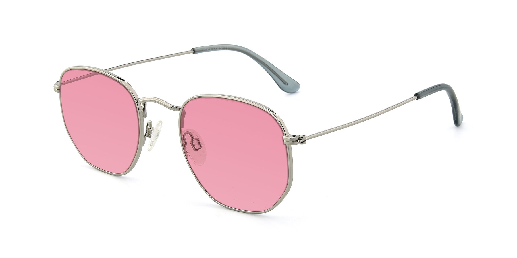 Angle of SSR1943 in Silver with Pink Tinted Lenses