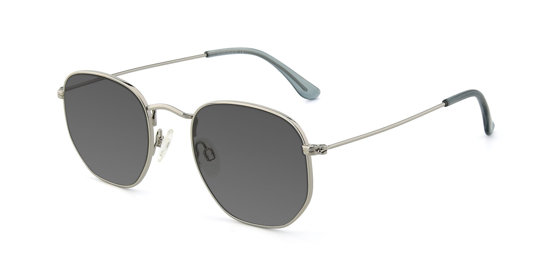 Angle of SSR1943 in Silver with Medium Gray Tinted Lenses