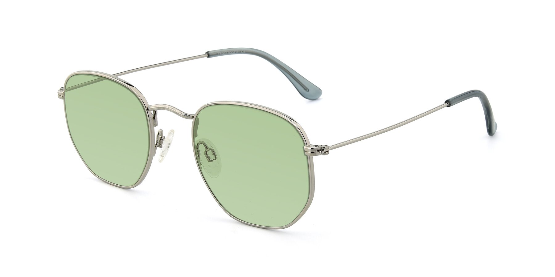 Angle of SSR1943 in Silver with Medium Green Tinted Lenses