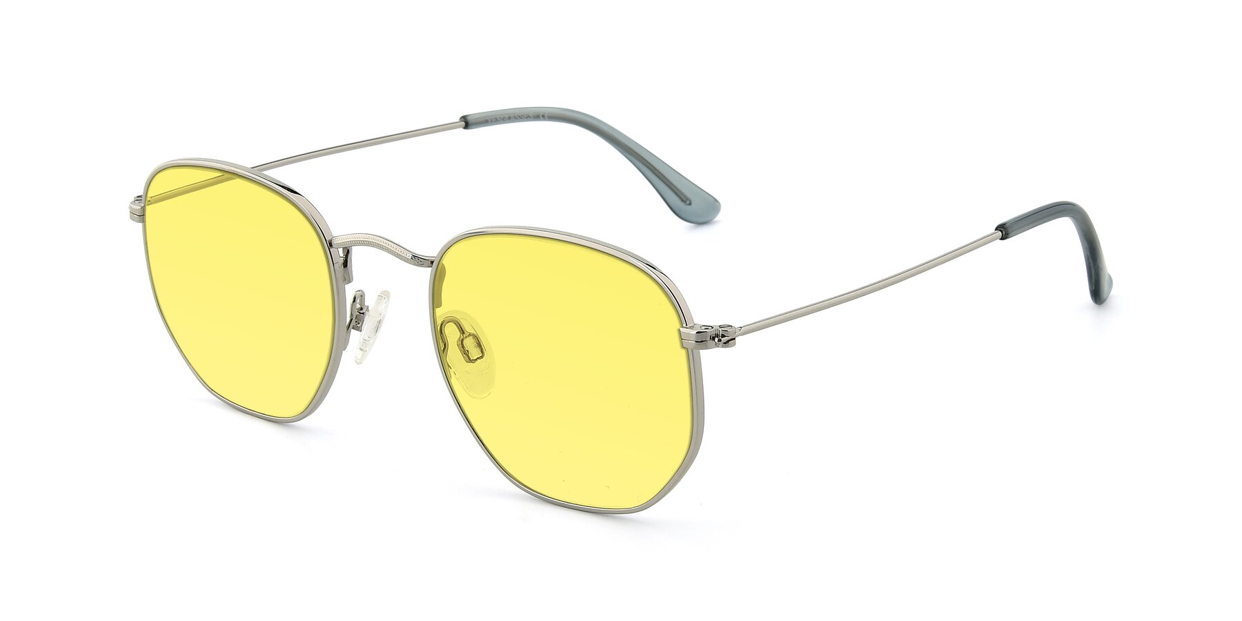 Angle of SSR1943 in Silver with Medium Yellow Tinted Lenses