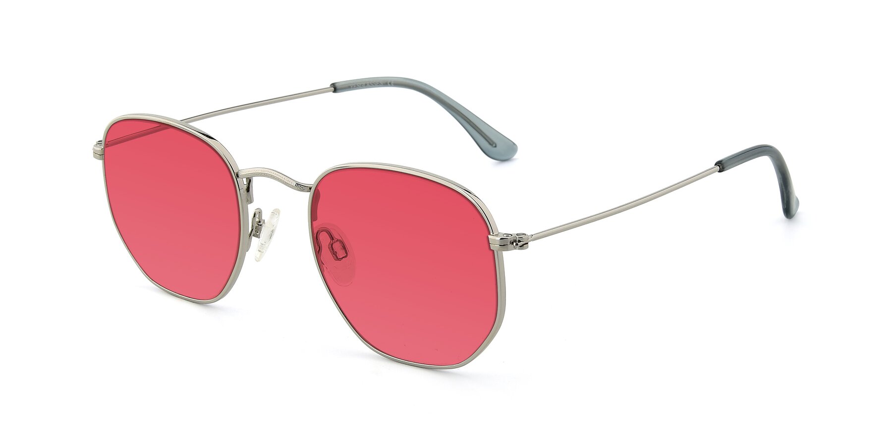Angle of SSR1943 in Silver with Red Tinted Lenses