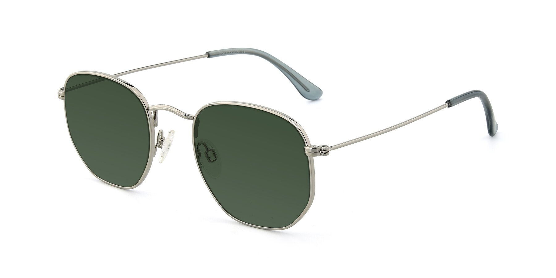 Angle of SSR1943 in Silver with Green Tinted Lenses