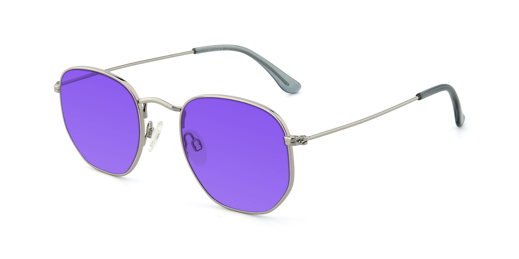 Angle of SSR1943 in Silver with Purple Tinted Lenses