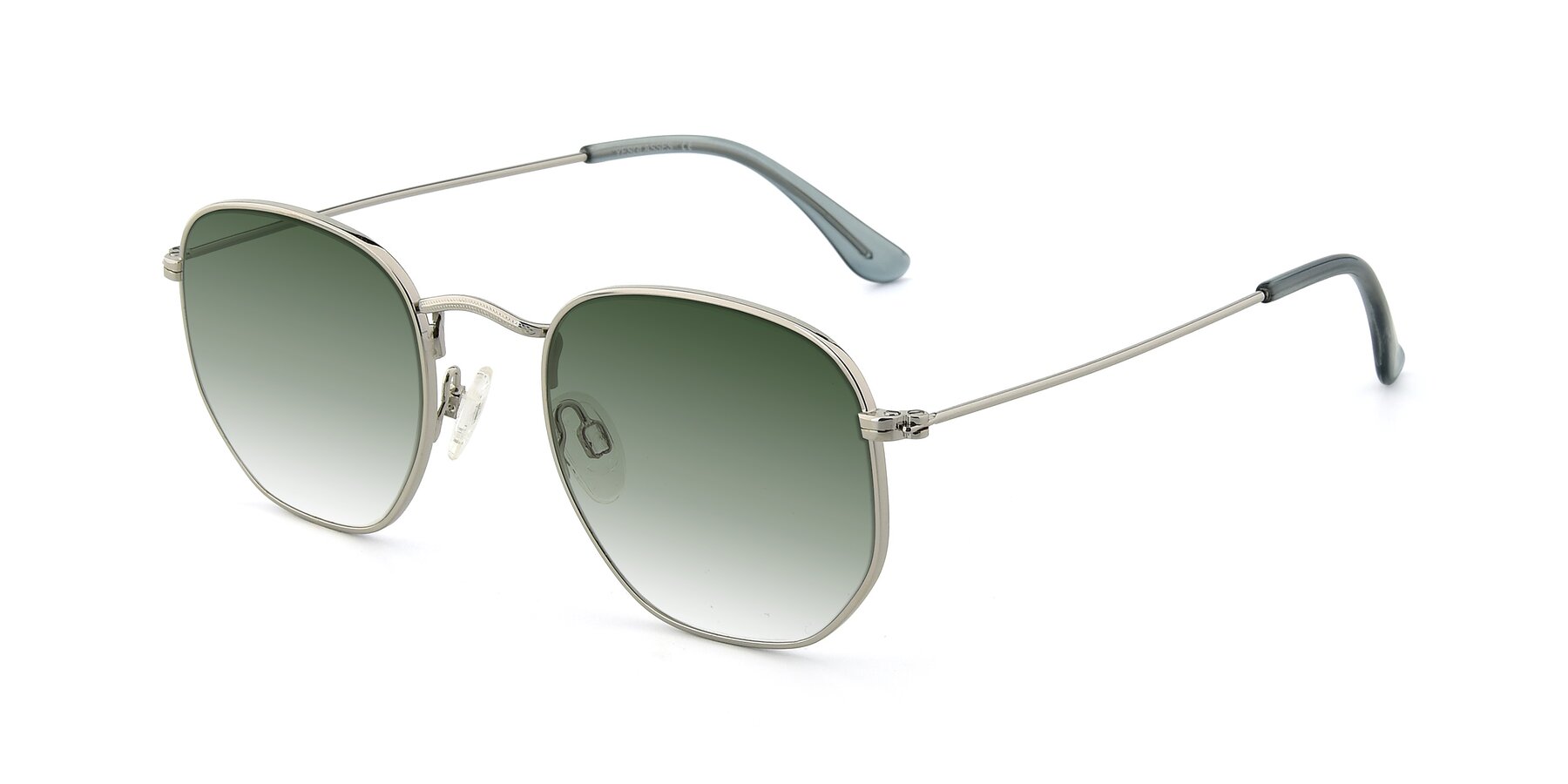 Angle of SSR1943 in Silver with Green Gradient Lenses