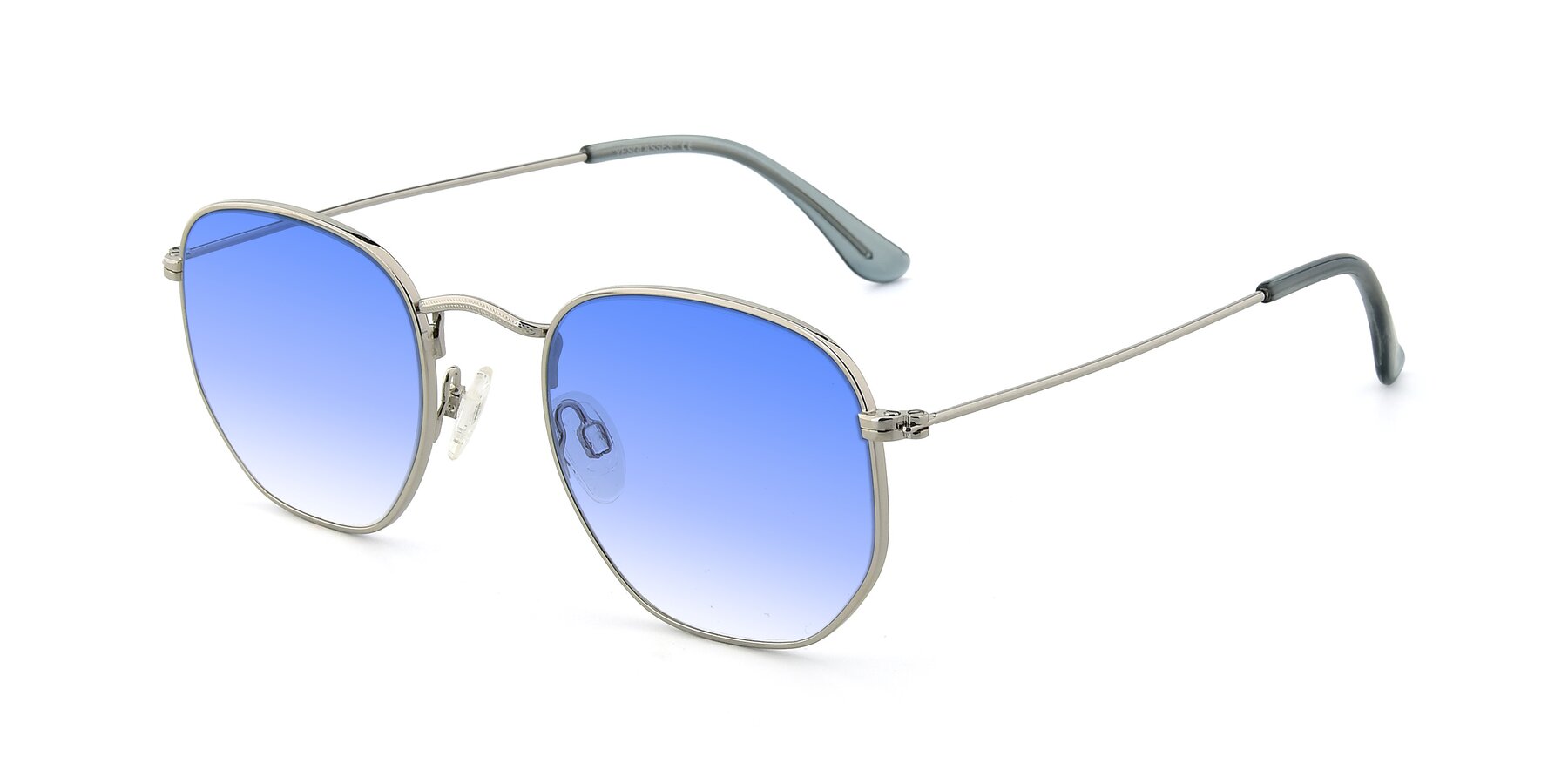 Angle of SSR1943 in Silver with Blue Gradient Lenses