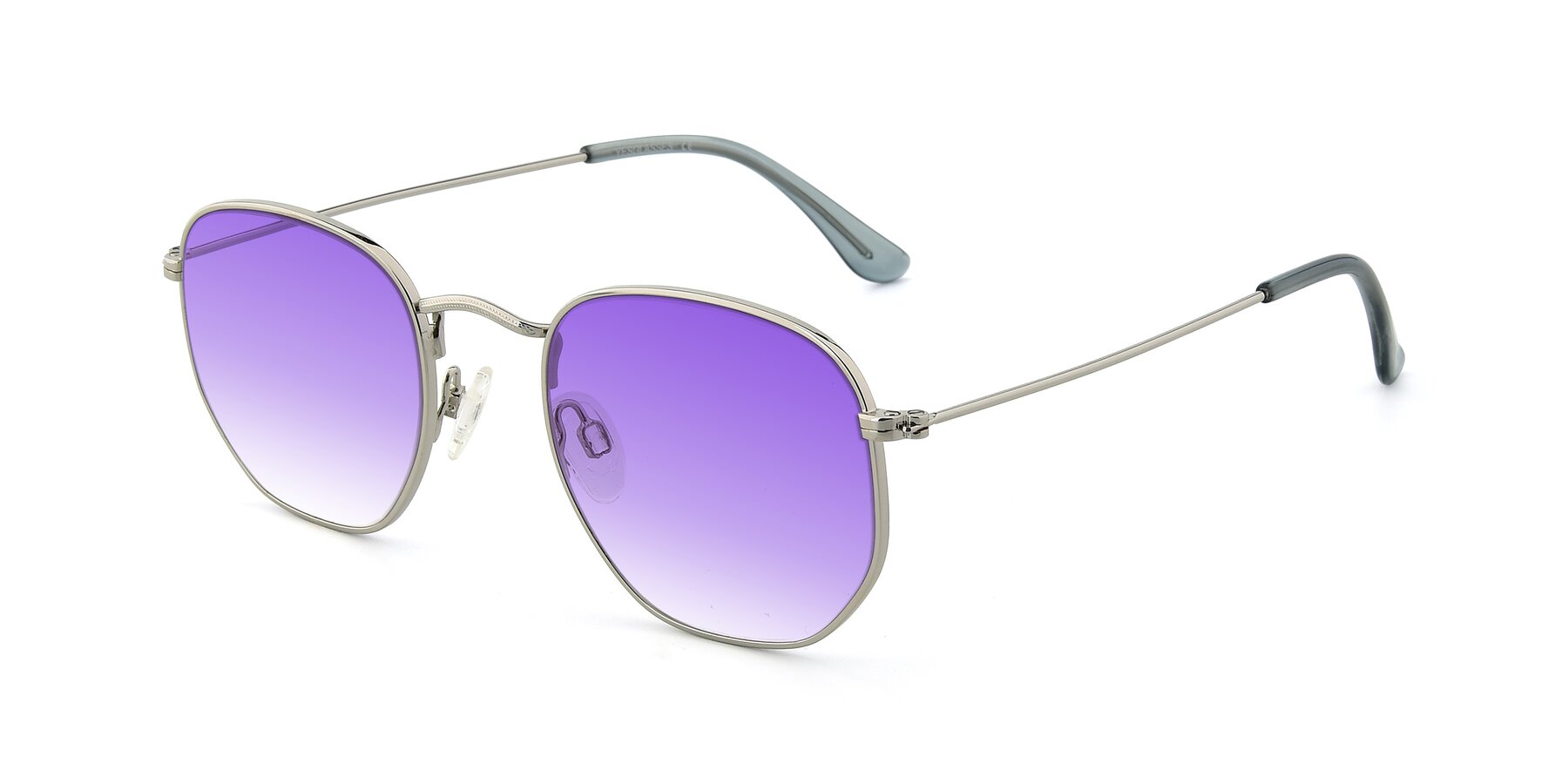 Angle of SSR1943 in Silver with Purple Gradient Lenses
