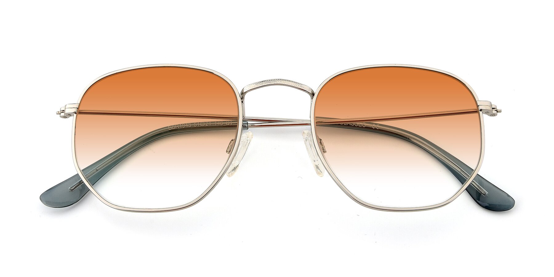 Folded Front of SSR1943 in Silver with Orange Gradient Lenses