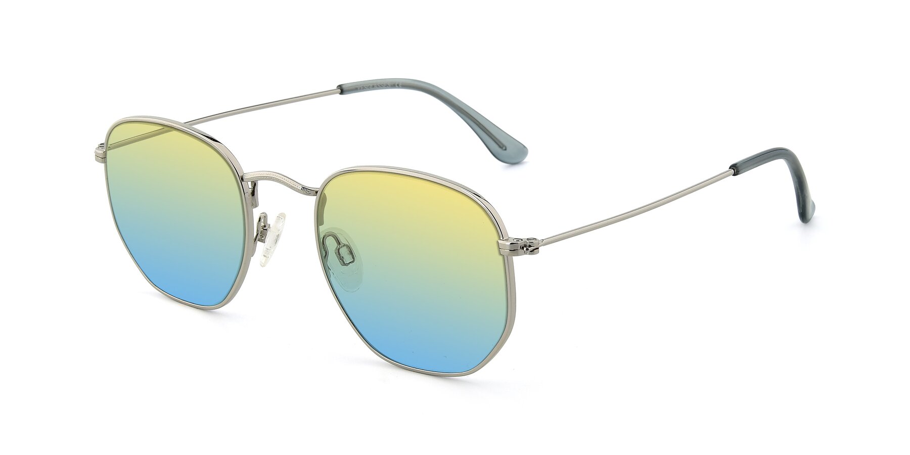 Angle of SSR1943 in Silver with Yellow / Blue Gradient Lenses