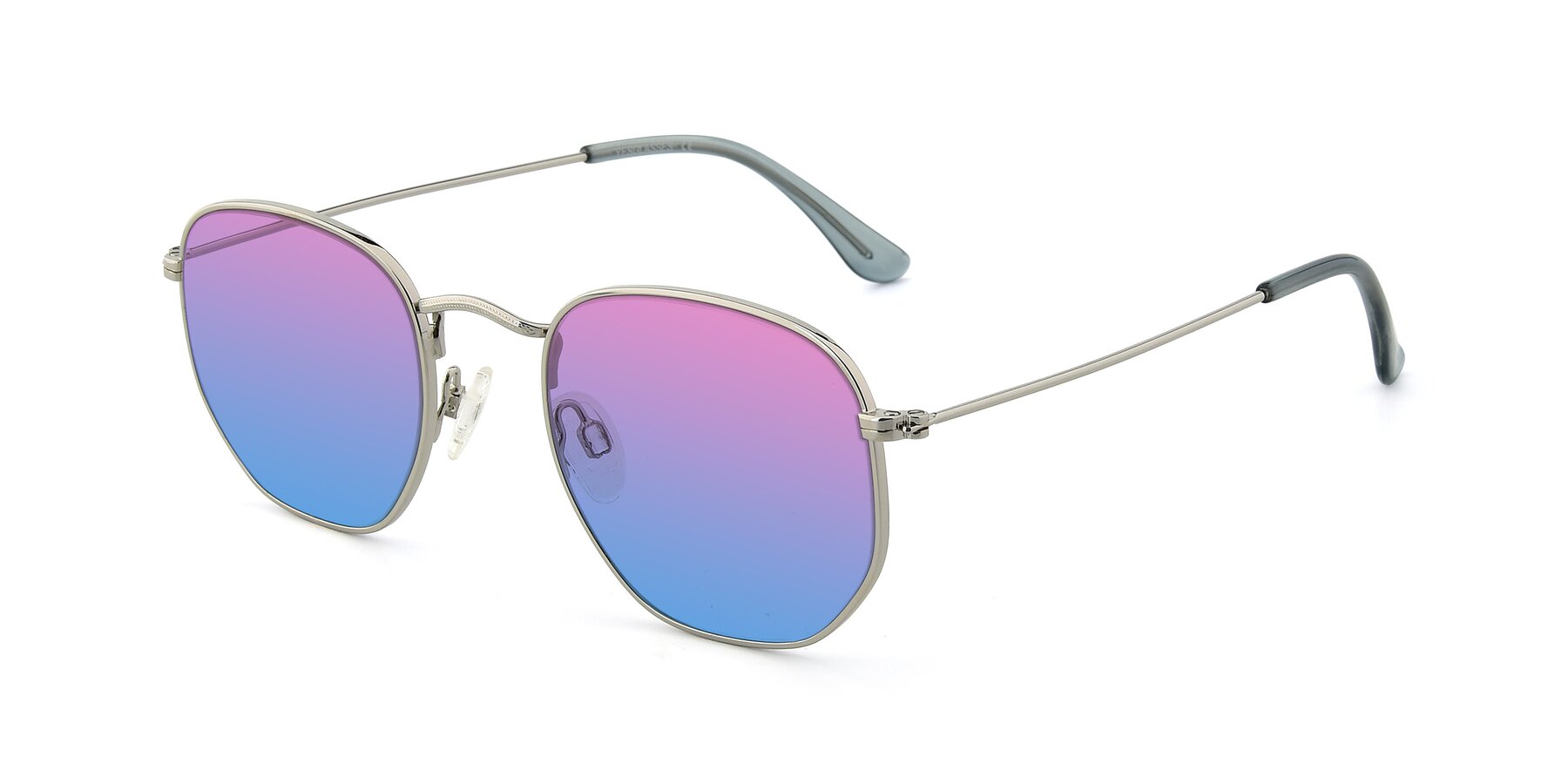 Angle of SSR1943 in Silver with Pink / Blue Gradient Lenses