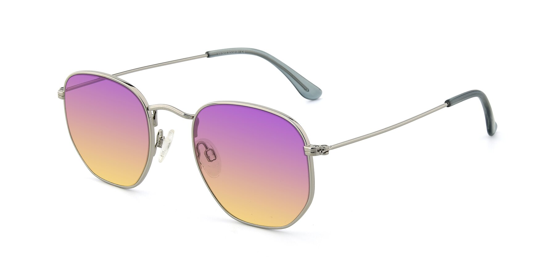 Angle of SSR1943 in Silver with Purple / Yellow Gradient Lenses