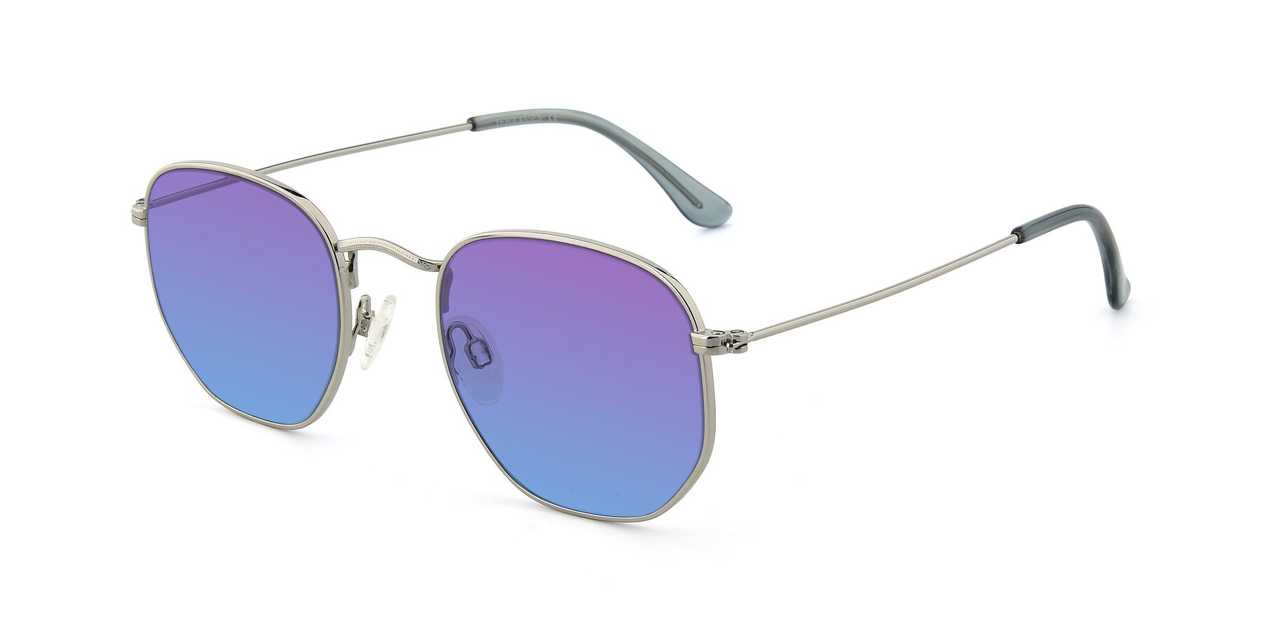 Angle of SSR1943 in Silver with Purple / Blue Gradient Lenses