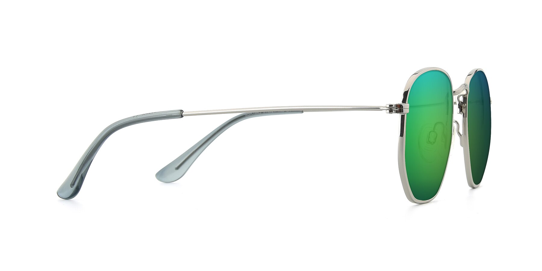 Side of SSR1943 in Silver with Green Mirrored Lenses
