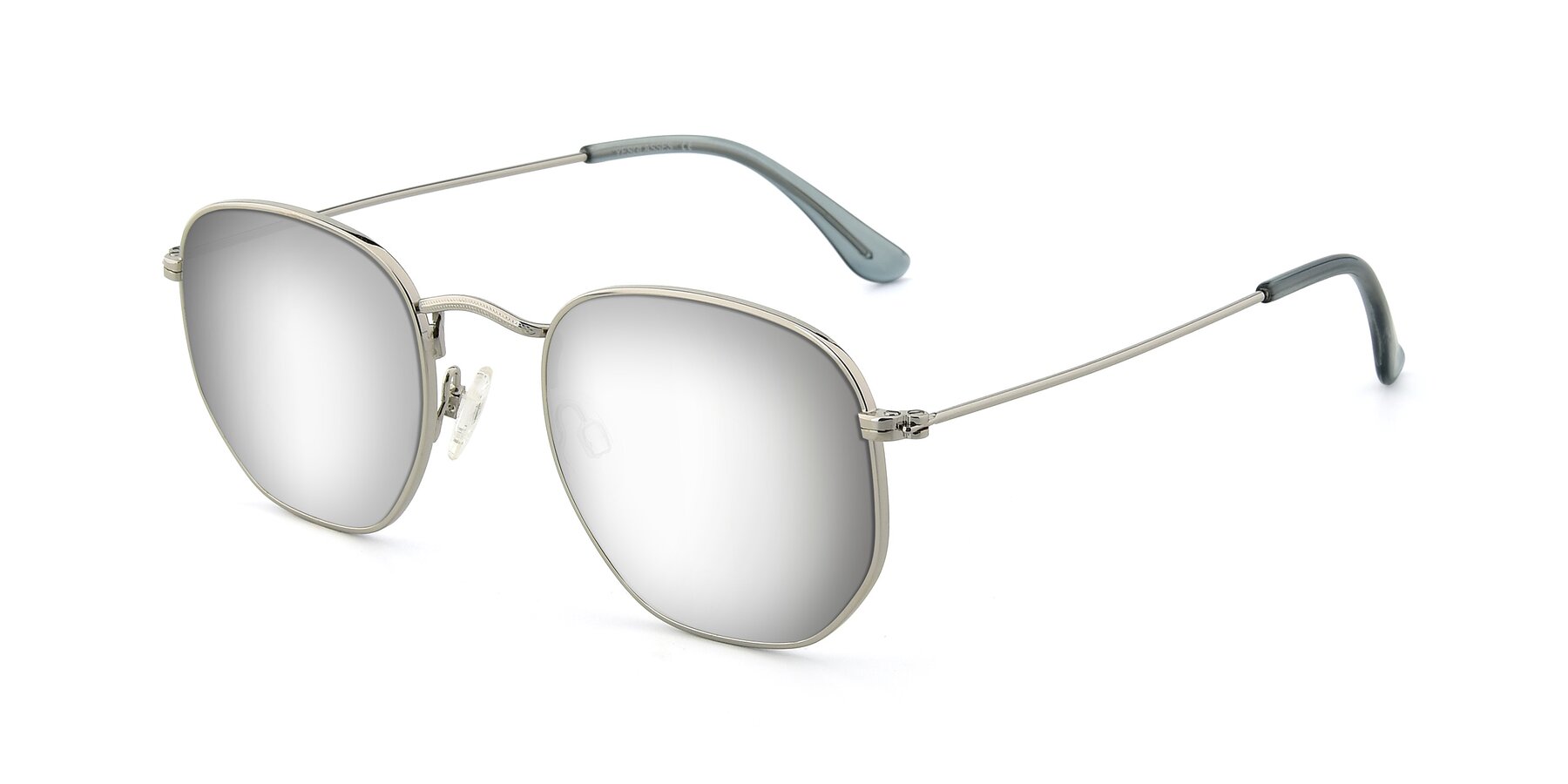 Angle of SSR1943 in Silver with Silver Mirrored Lenses