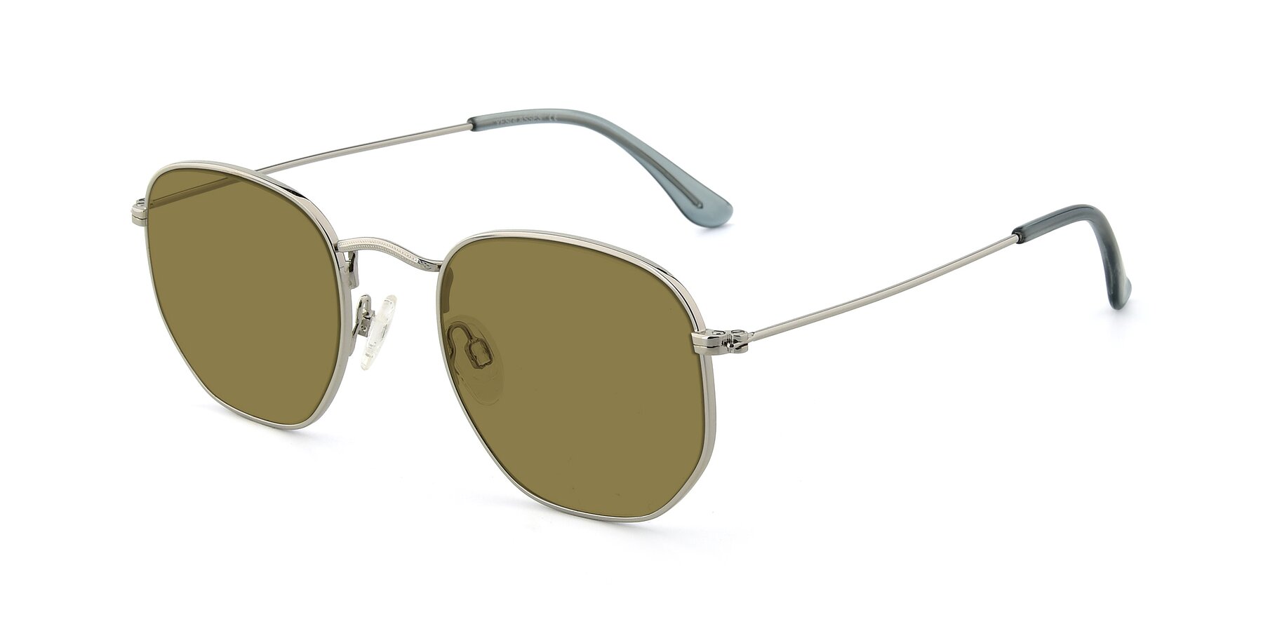 Angle of SSR1943 in Silver with Brown Polarized Lenses