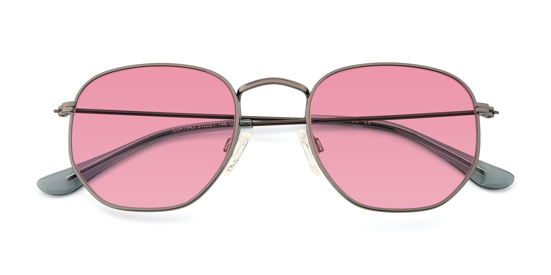 Folded Front of SSR1943 in Grey with Pink Tinted Lenses