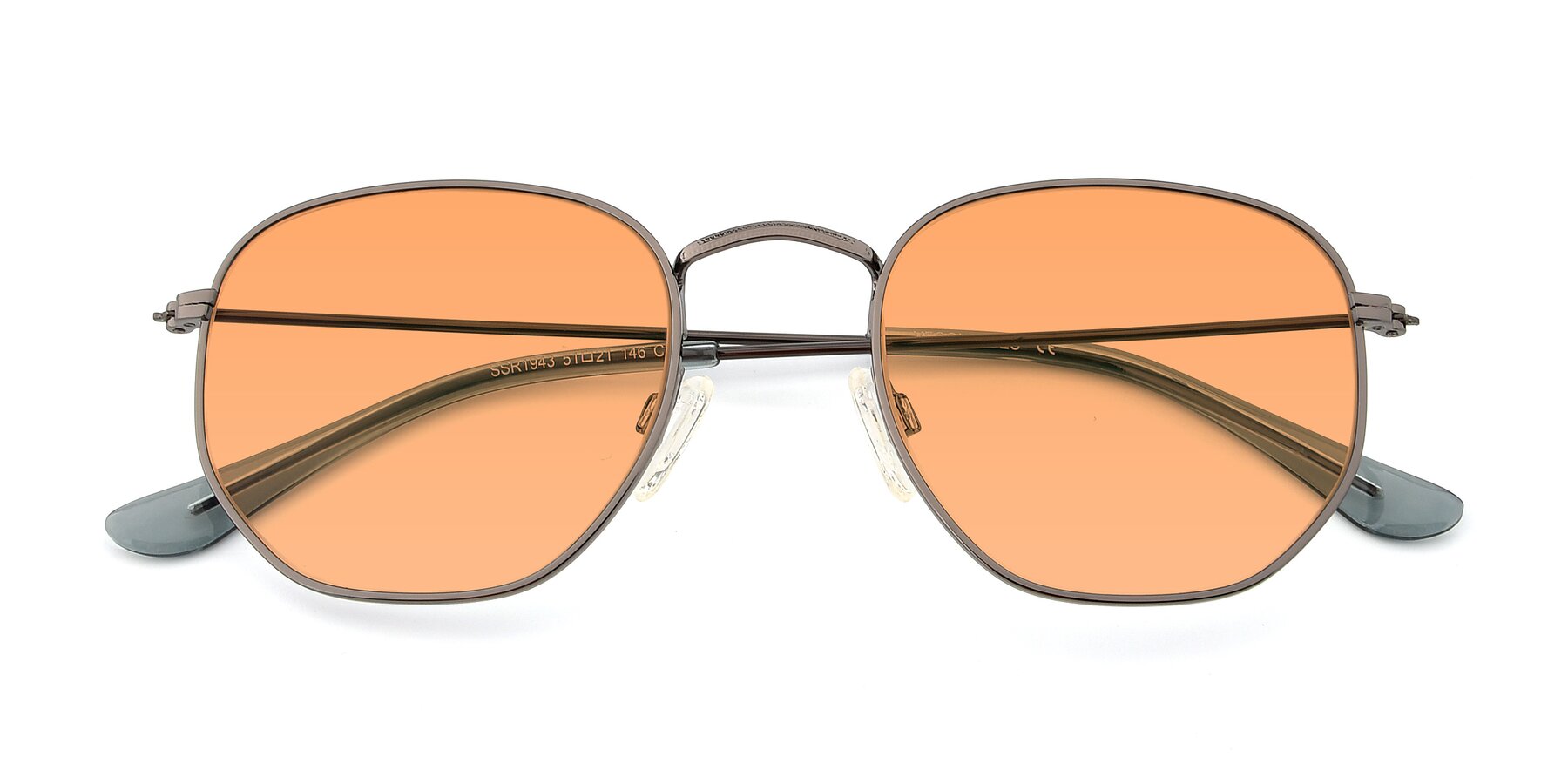 Folded Front of SSR1943 in Grey with Medium Orange Tinted Lenses