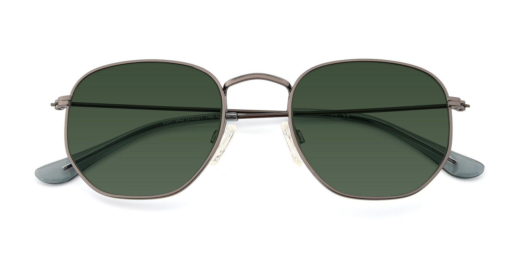 Folded Front of SSR1943 in Grey with Green Tinted Lenses