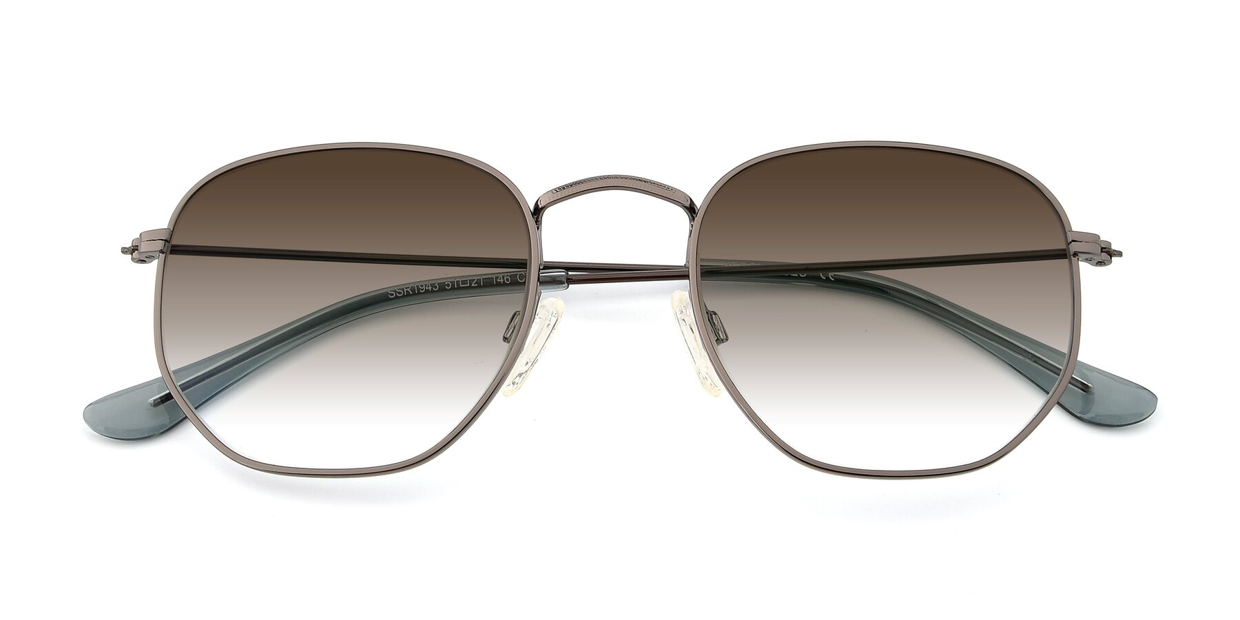 Folded Front of SSR1943 in Grey with Brown Gradient Lenses